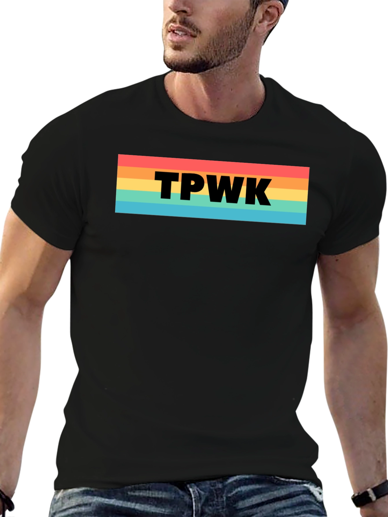TPWK Rainbow Stripe T-Shirt - Trendy Casual Tee