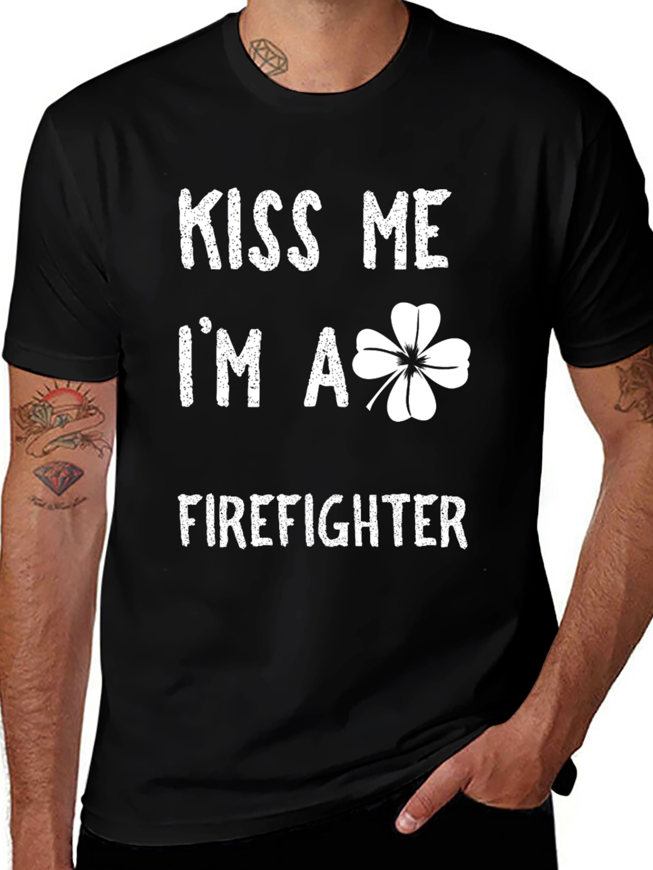 Kiss Me Im A Firefighter St. Patricks Day T-Shirt