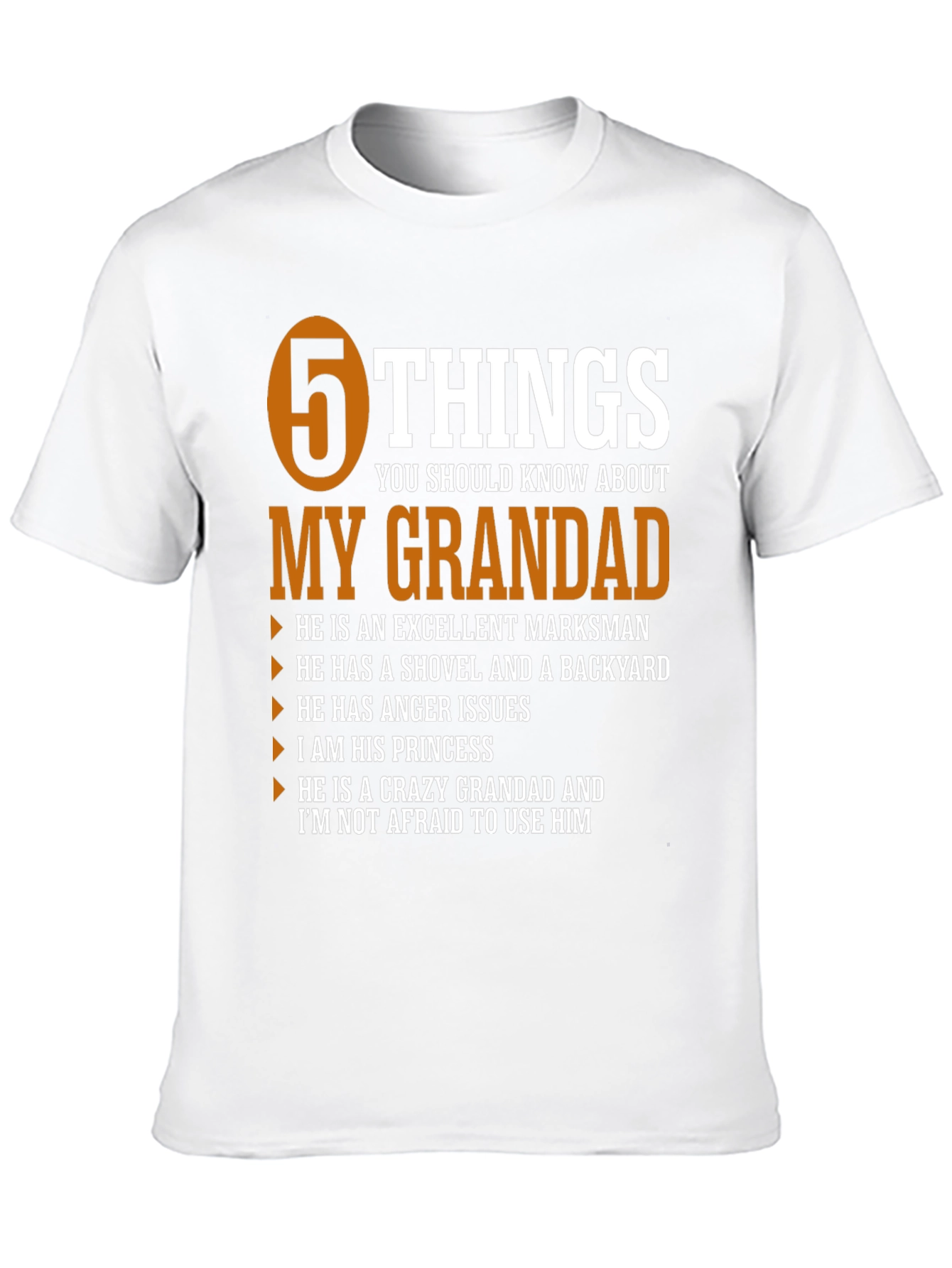 5 Things My Grandad T-Shirt - Novelty Graphic Tee