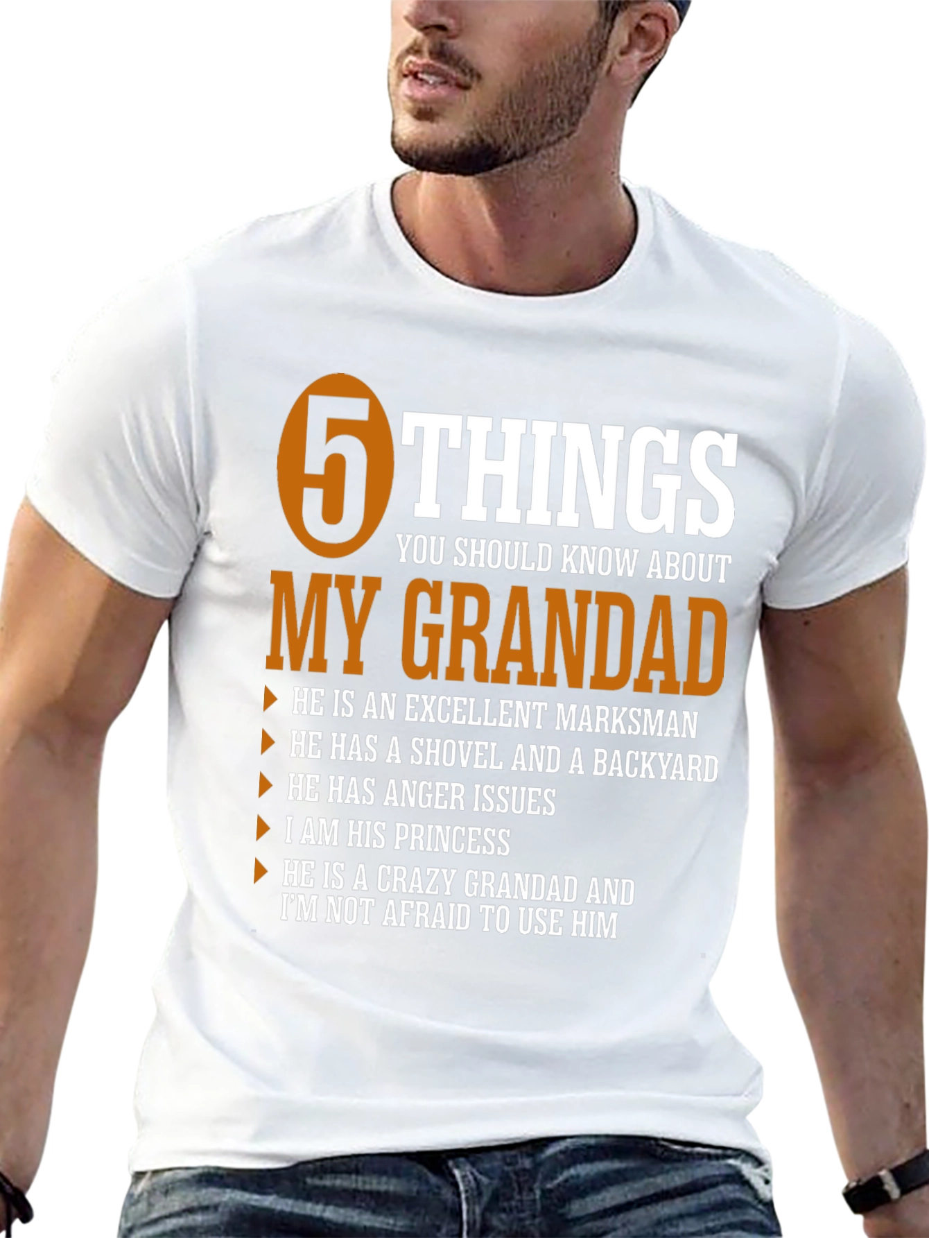 5 Things My Grandad T-Shirt - Novelty Graphic Tee