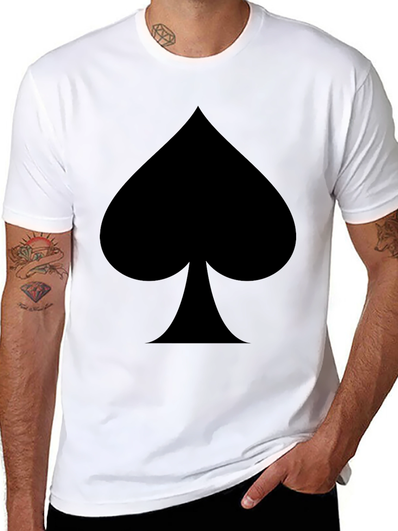 Mens Black Spade Graphic T-Shirt