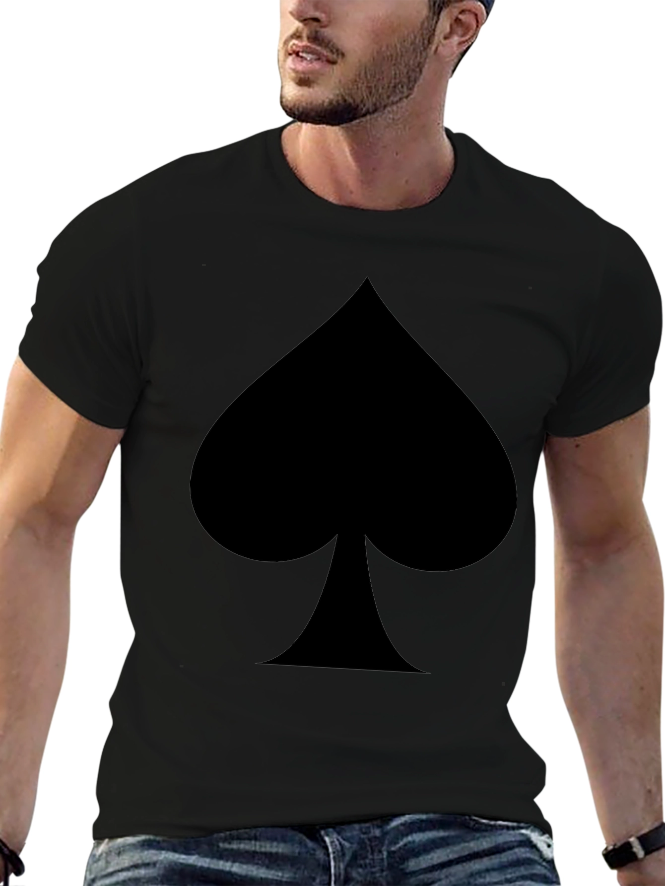 Mens Black Spade Graphic T-Shirt