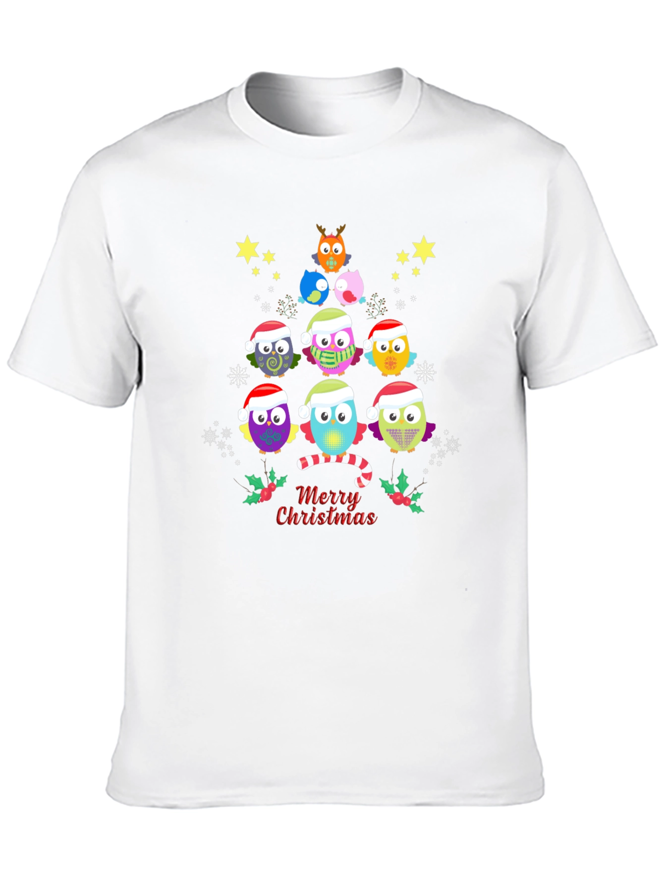 Christmas Owl Tree Graphic Tee