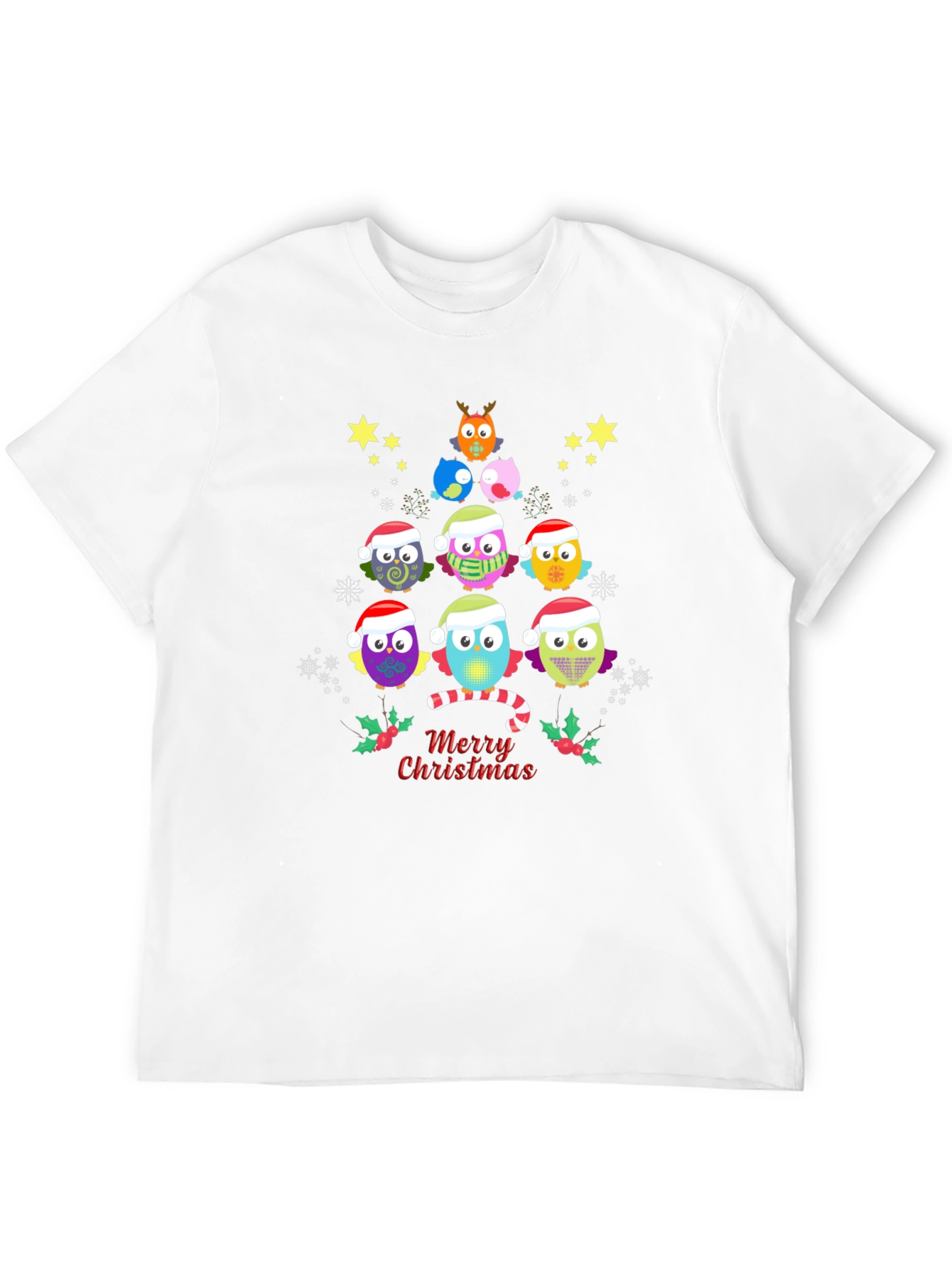 Christmas Owl Tree Graphic Tee