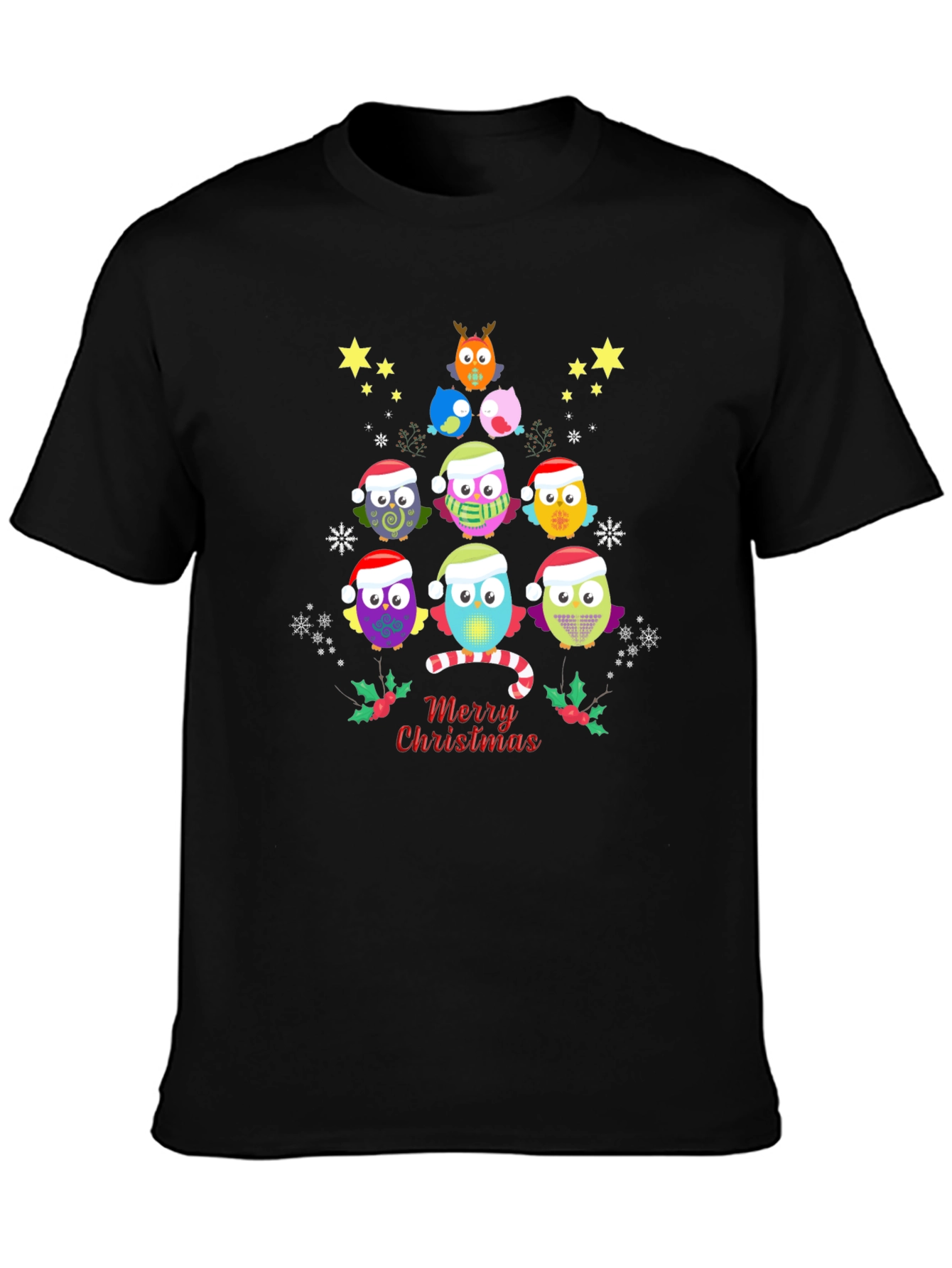 Christmas Owl Tree Graphic Tee