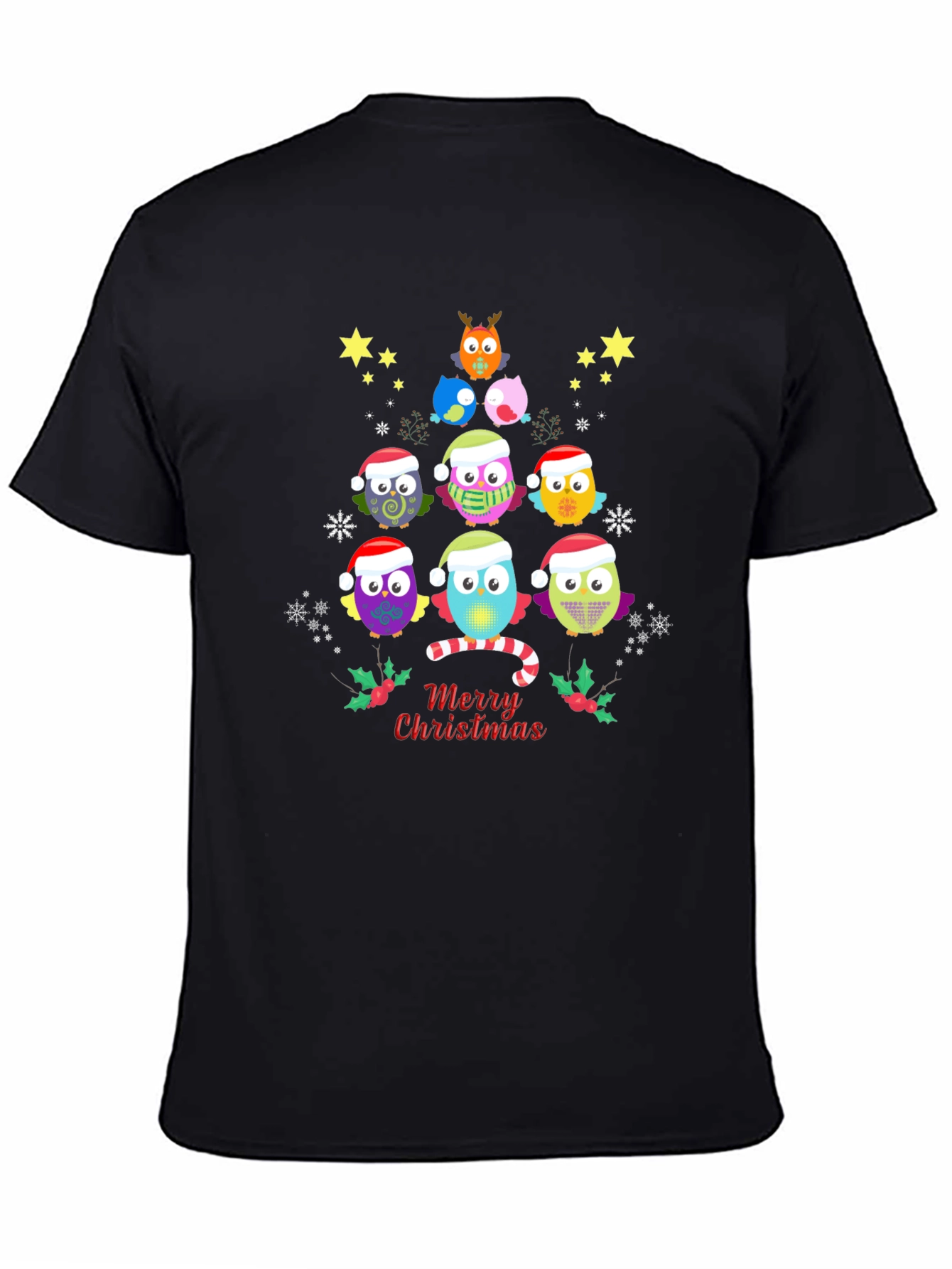 Christmas Owl Tree Graphic Tee