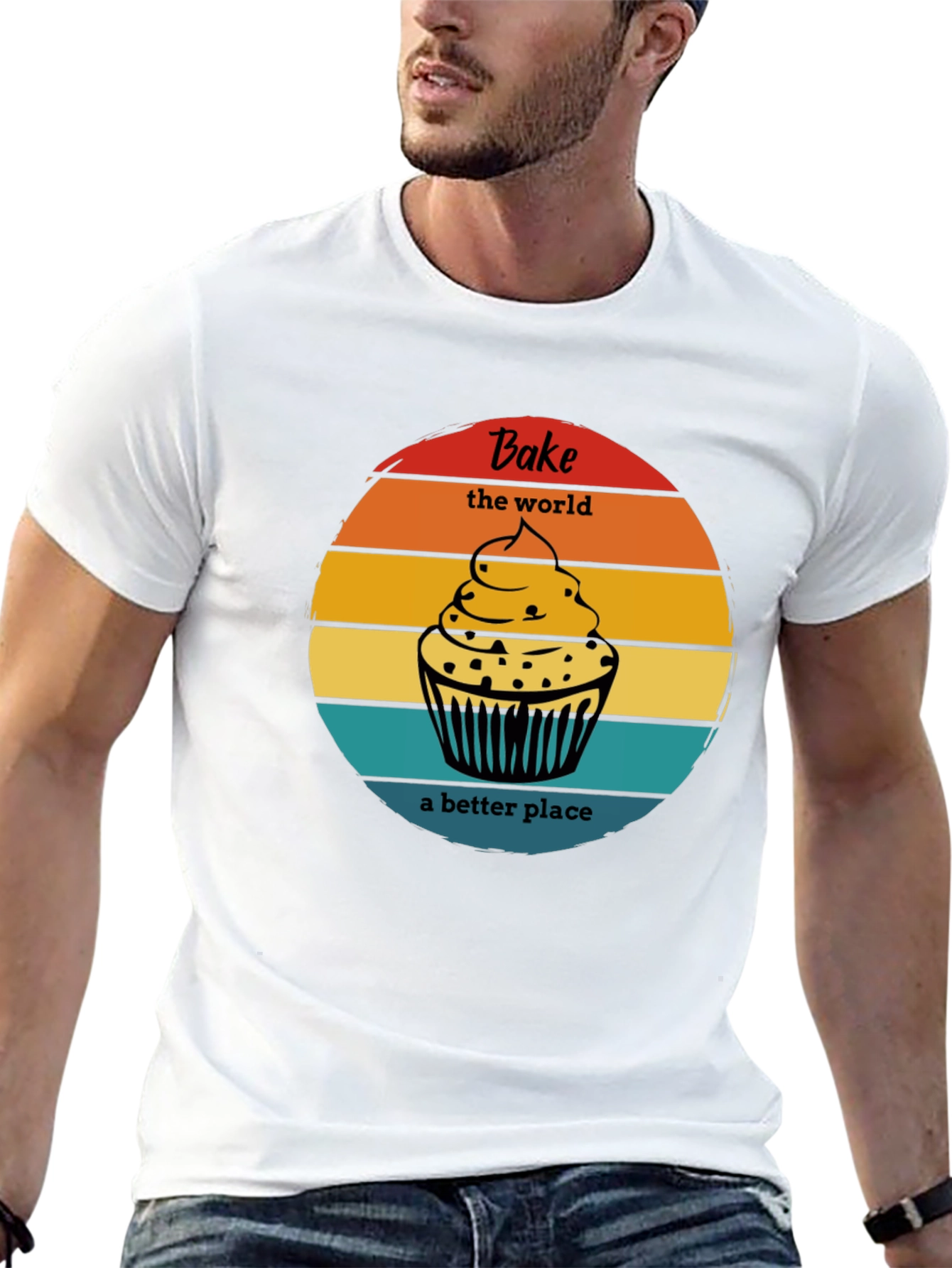 Bake the World Tee - Cupcake Graphic T-Shirt