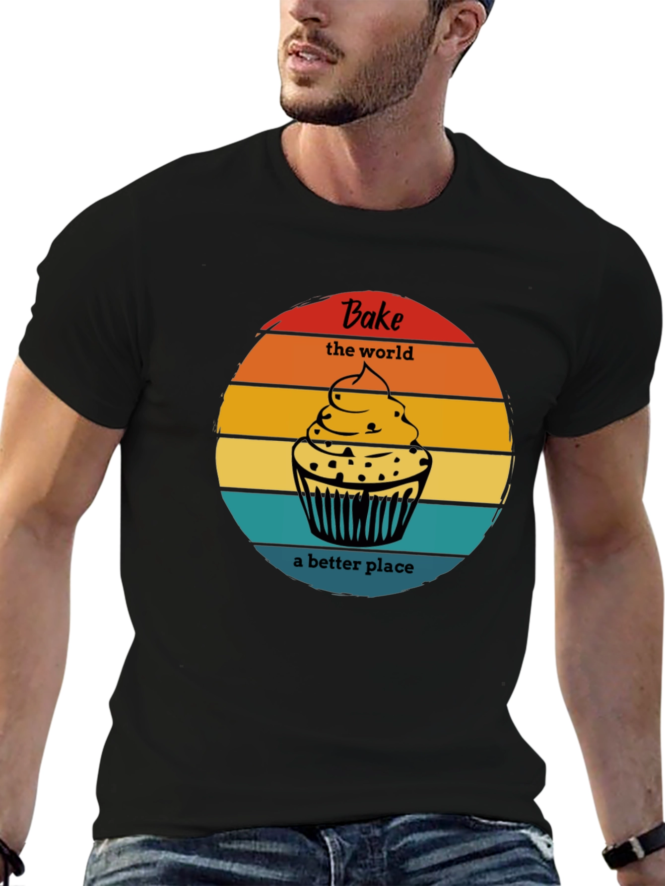 Bake the World Tee - Cupcake Graphic T-Shirt