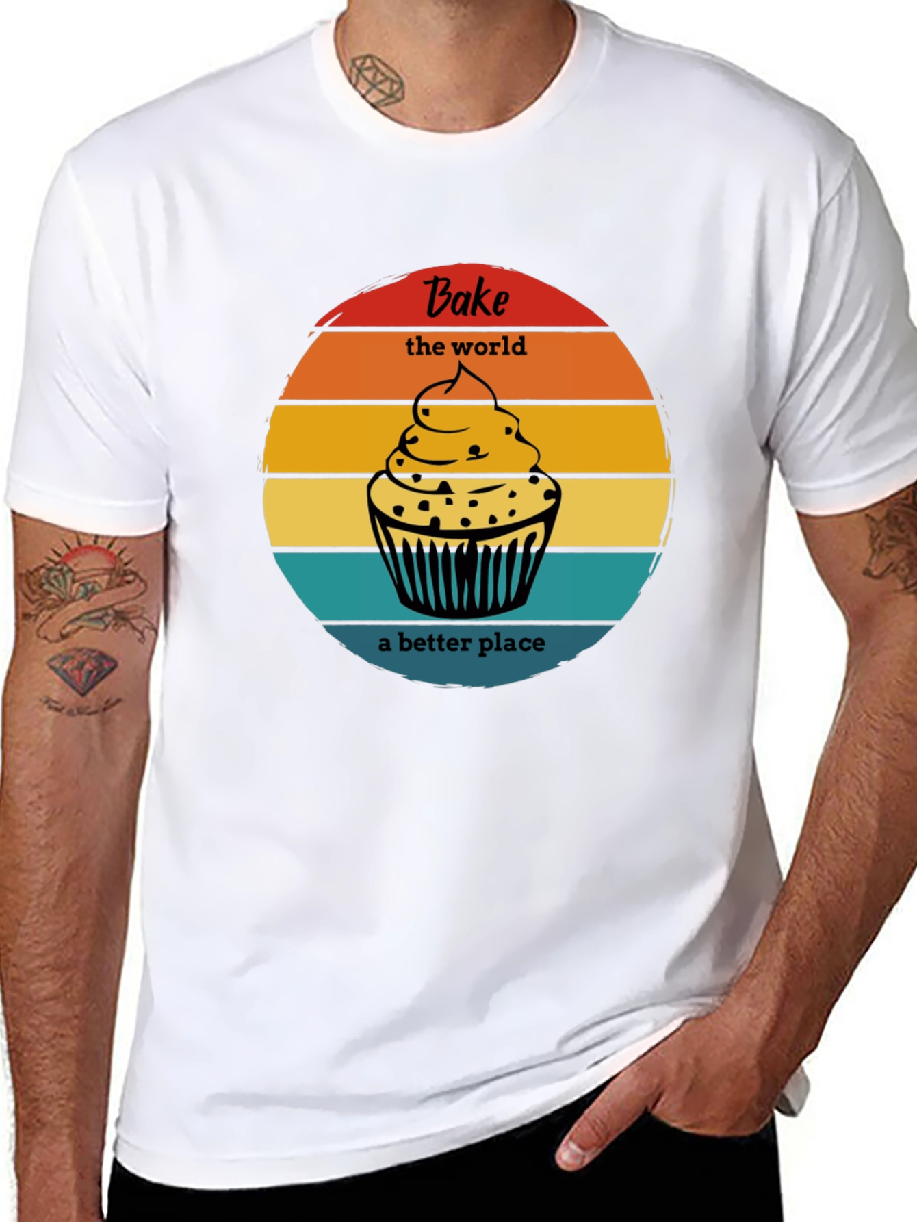 Bake the World Tee - Cupcake Graphic T-Shirt