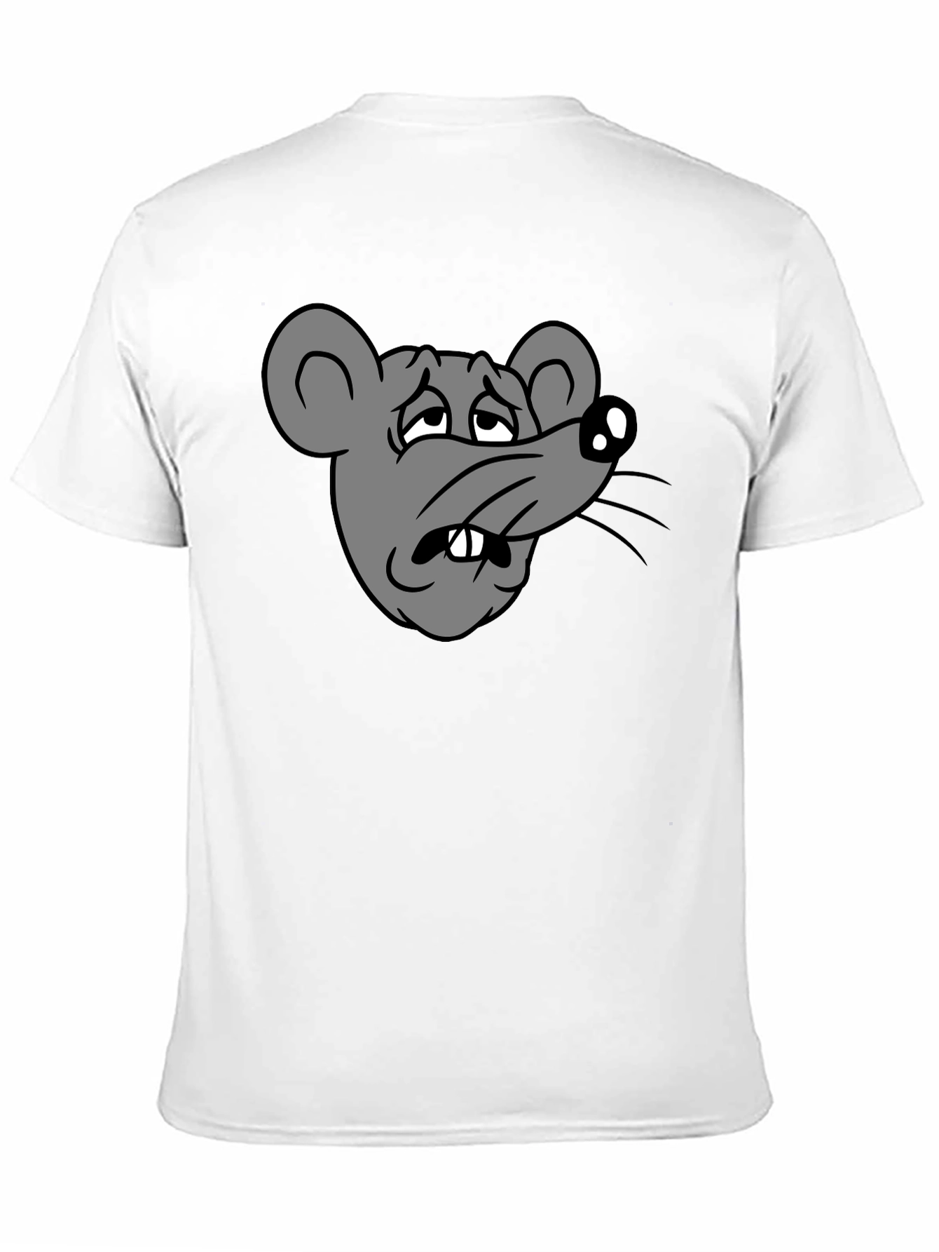 Funny Sad Rat Cartoon Graphic Black T-Shirt
