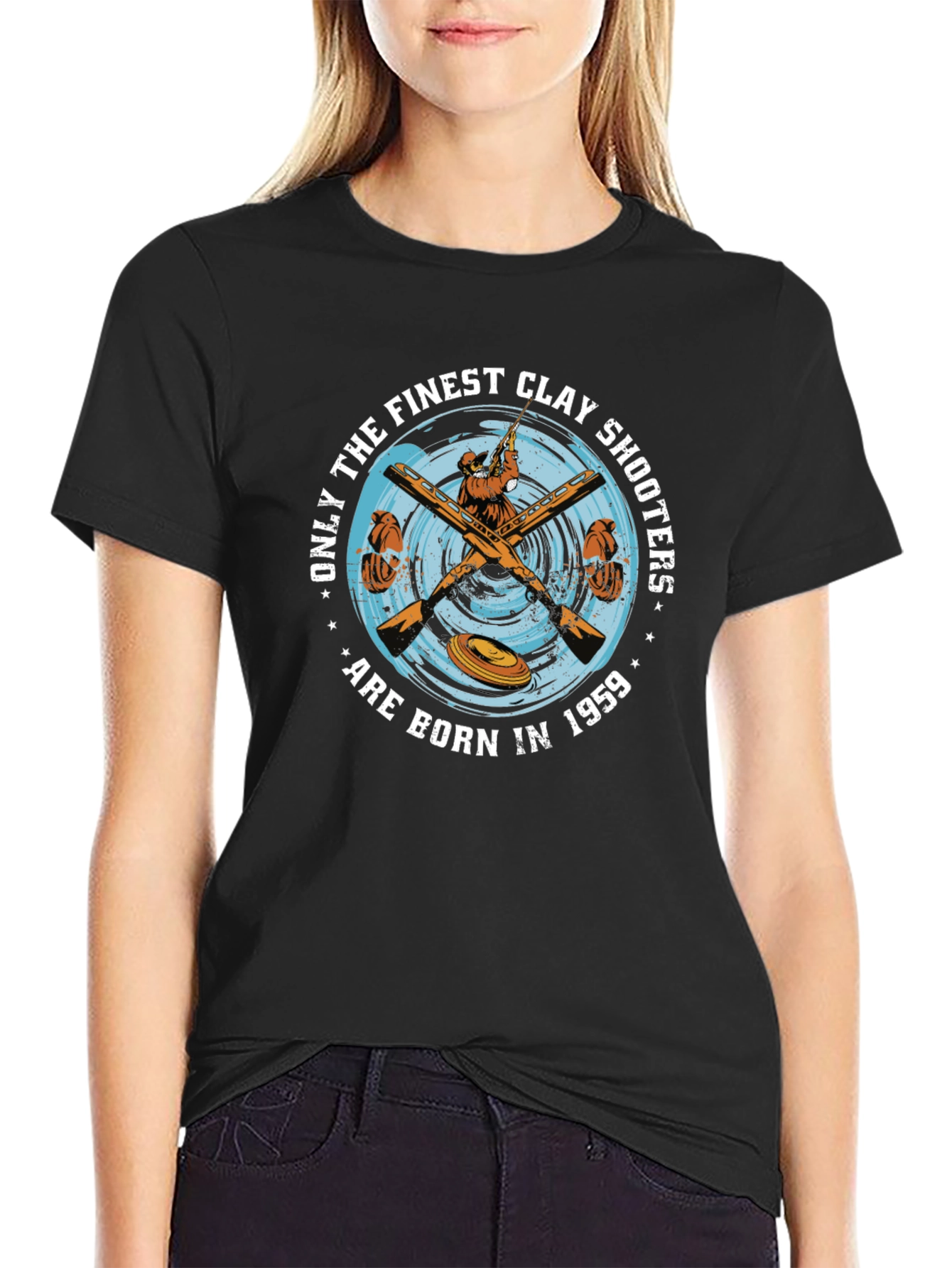 Finest Clay Shooters Born 1959 Black T-Shirt