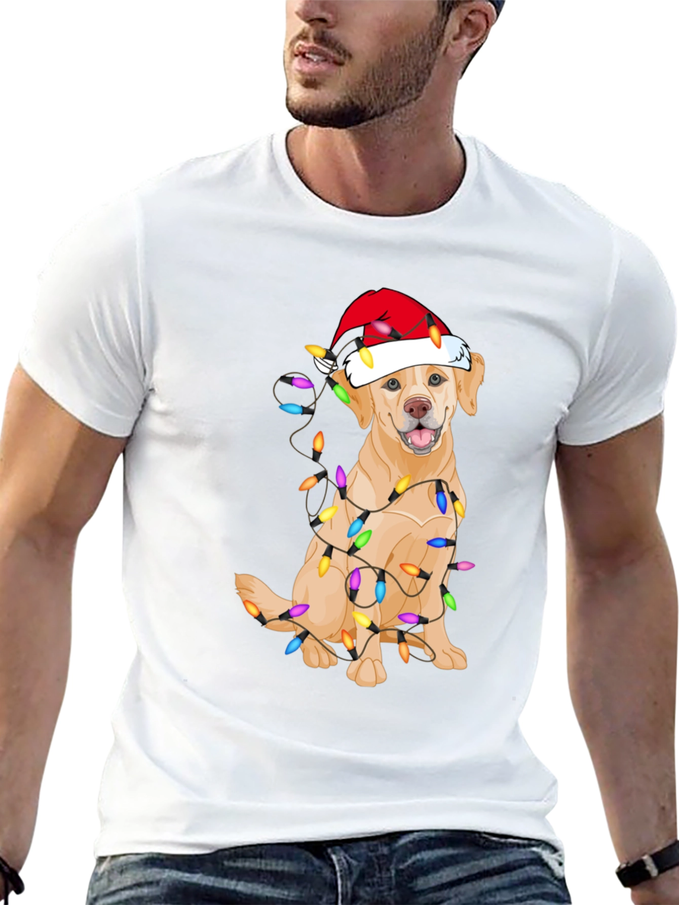 Festive Dog Christmas Lights T-Shirt