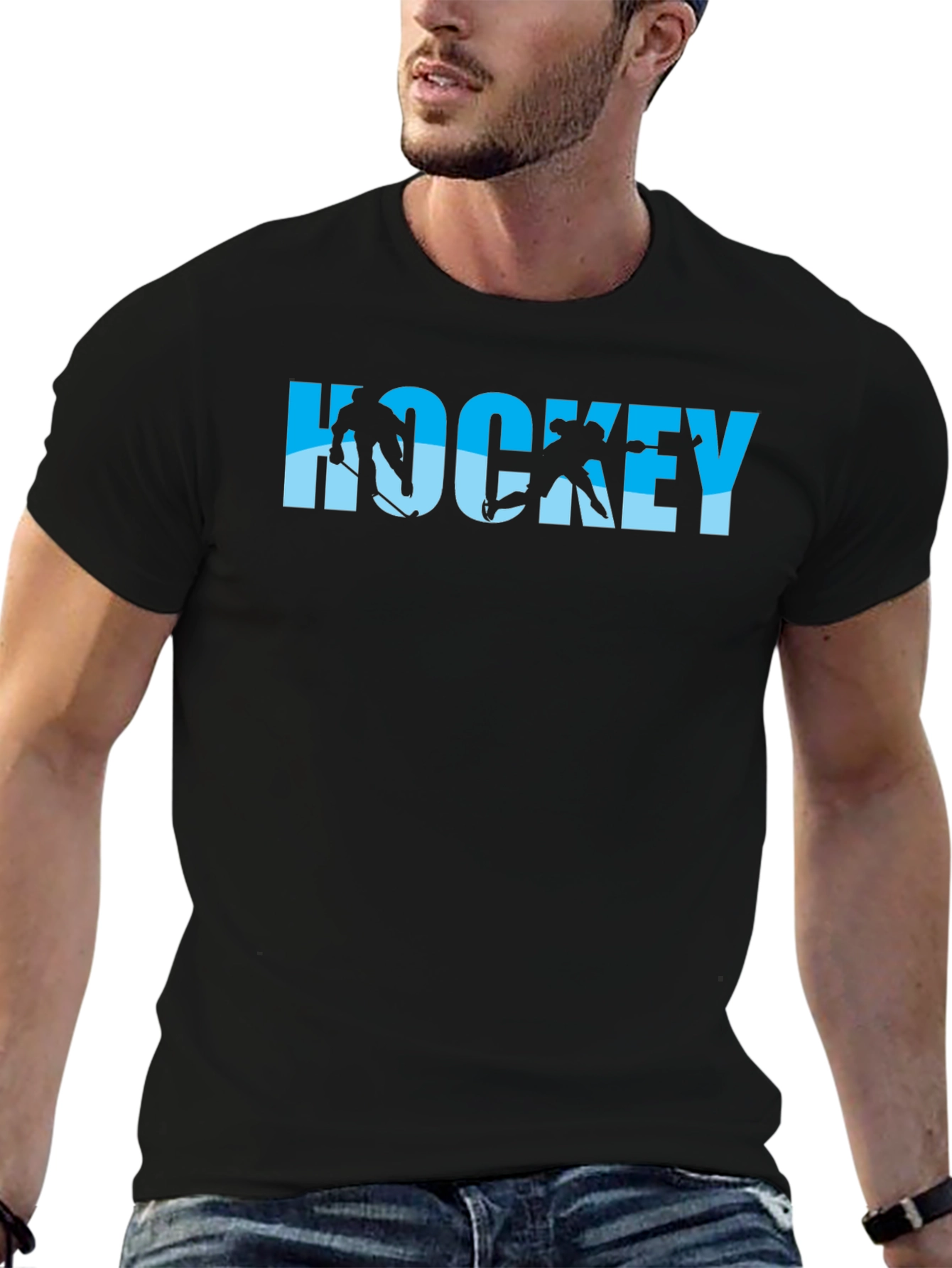 Hockey Silhouette Graphic T-Shirt