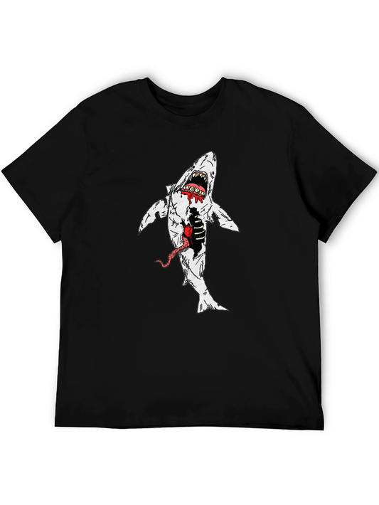 Zombie Shark Graphic Tee - Horror Style Shirt