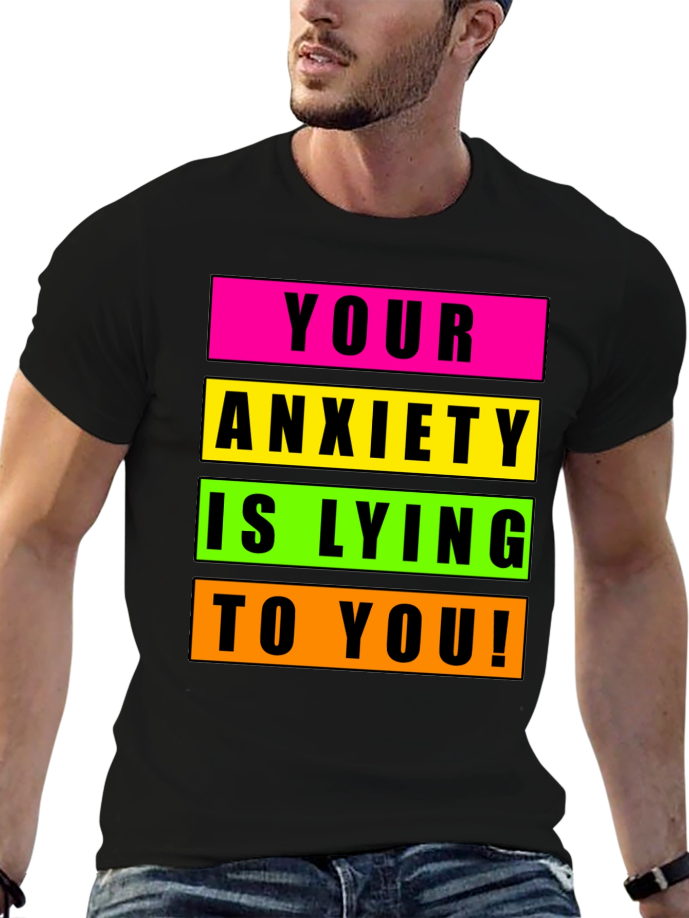 Anxiety Awareness Graphic Tee - Unisex Black T-Shirt