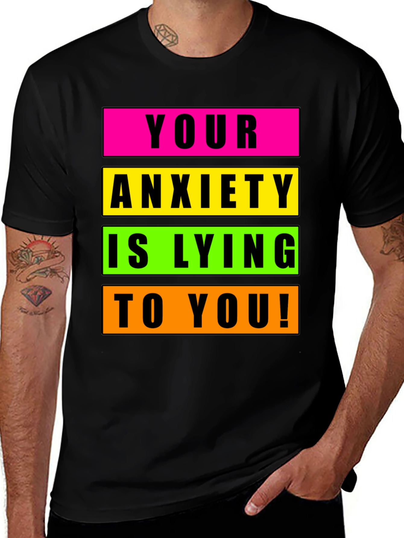 Anxiety Awareness Graphic Tee - Unisex Black T-Shirt