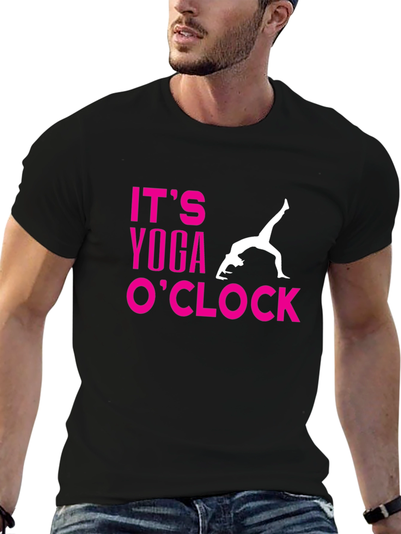 Its Yoga OClock Black T-Shirt