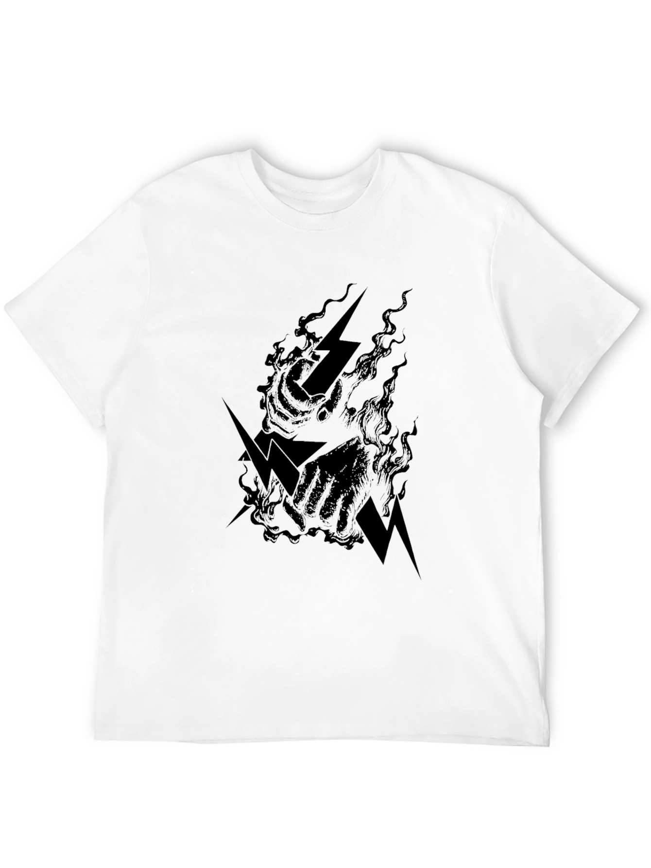 Electric Fist Graphic Print Black T-Shirt