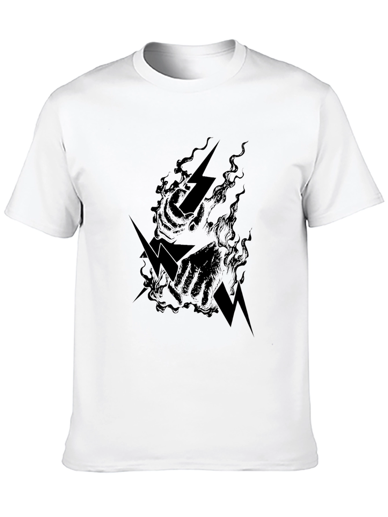 Electric Fist Graphic Print Black T-Shirt