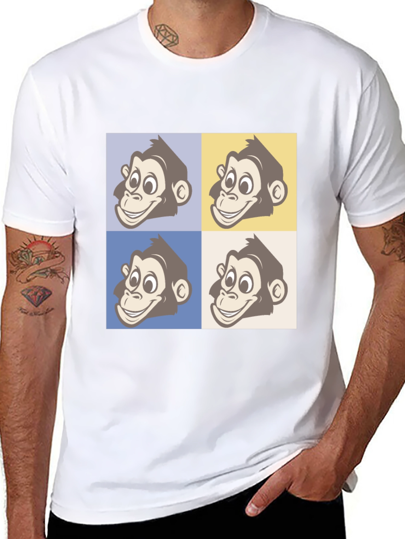 Monkey Faces Graphic Tee - Funky Unisex T-Shirt