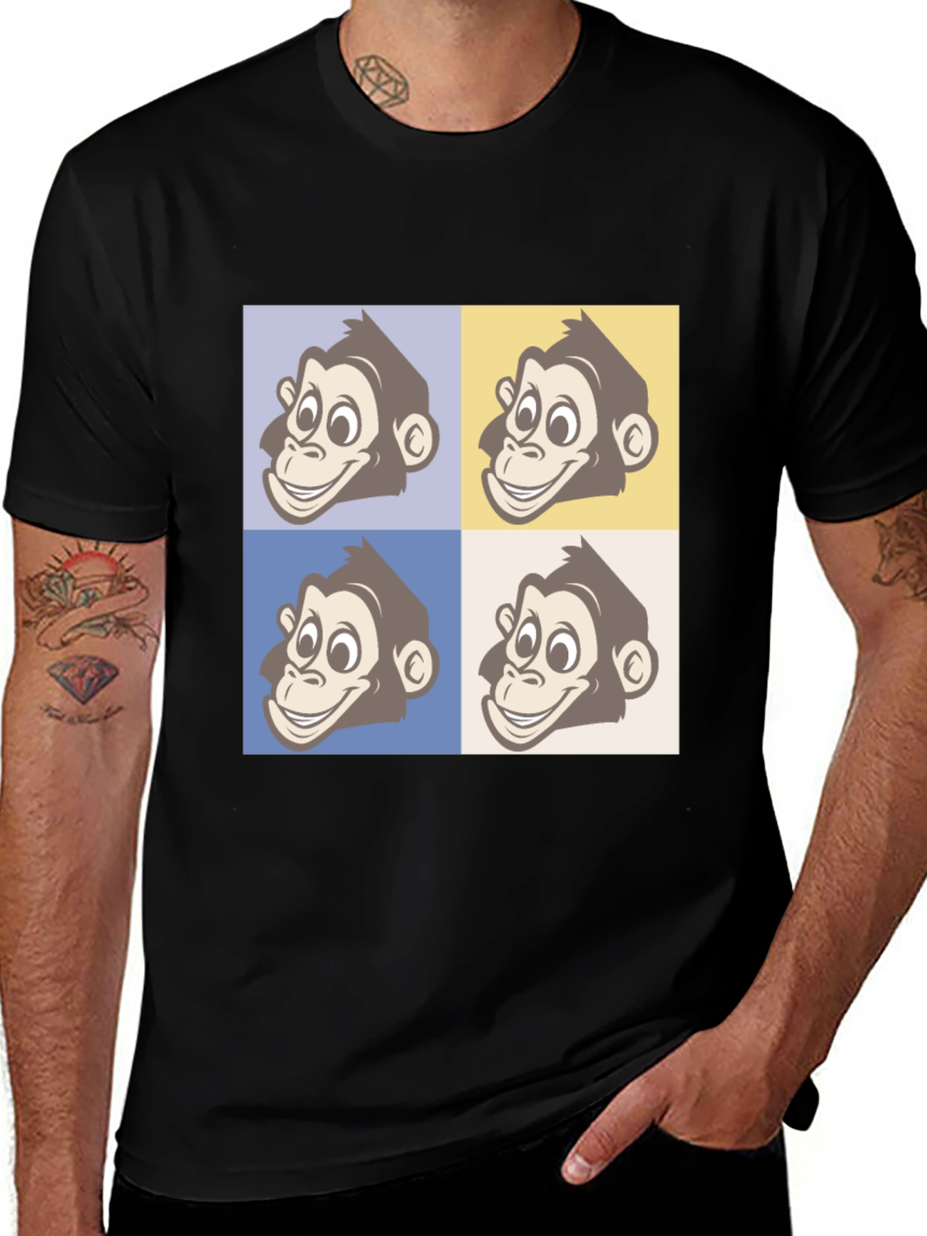 Monkey Faces Graphic Tee - Funky Unisex T-Shirt