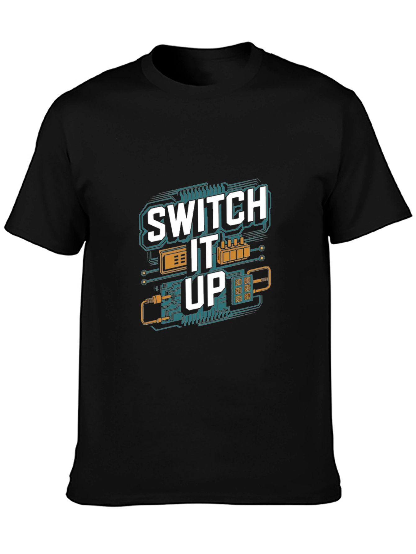 Switch It Up Black T-Shirt - Tech Inspired Design