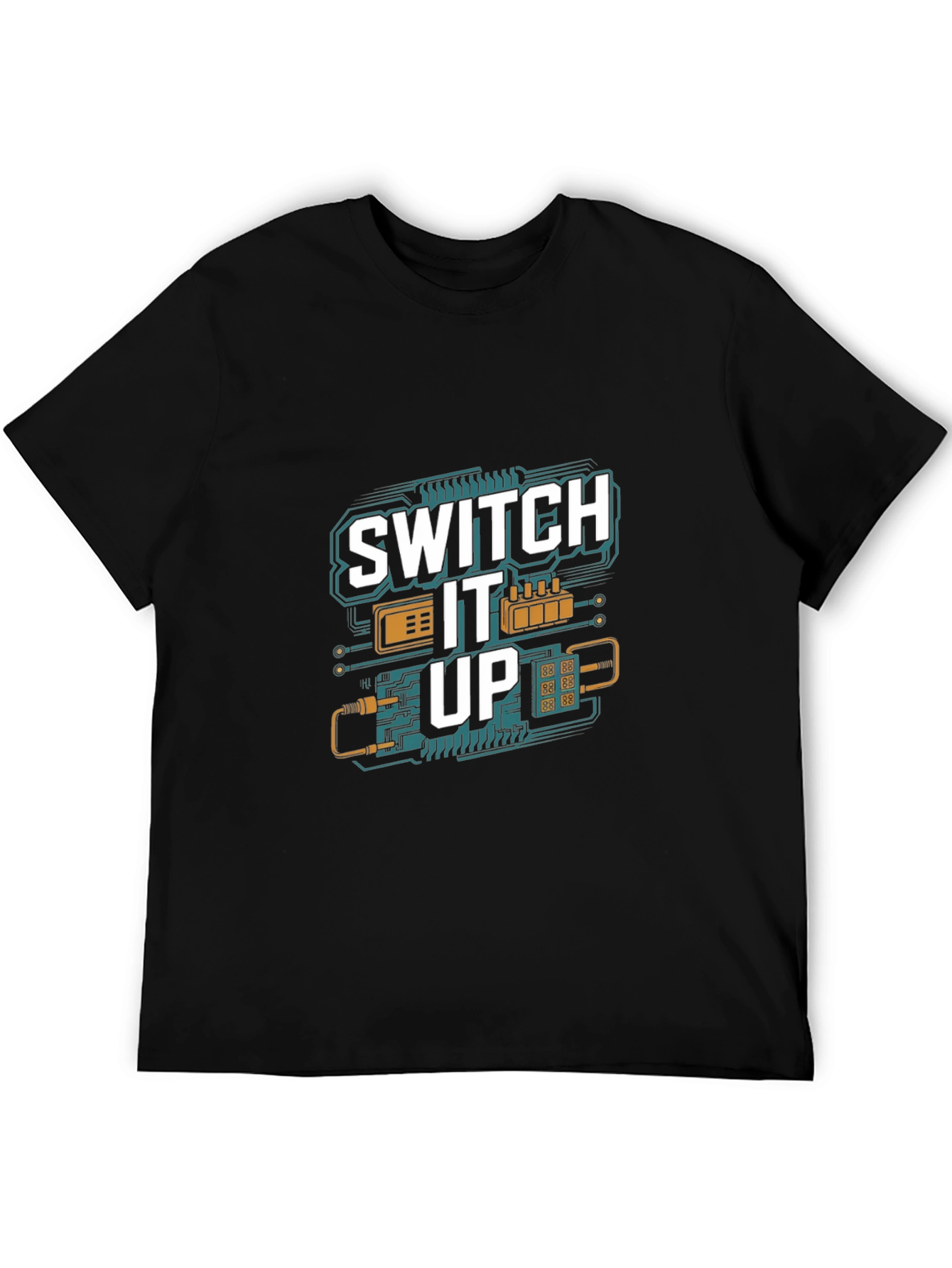 Switch It Up Black T-Shirt - Tech Inspired Design