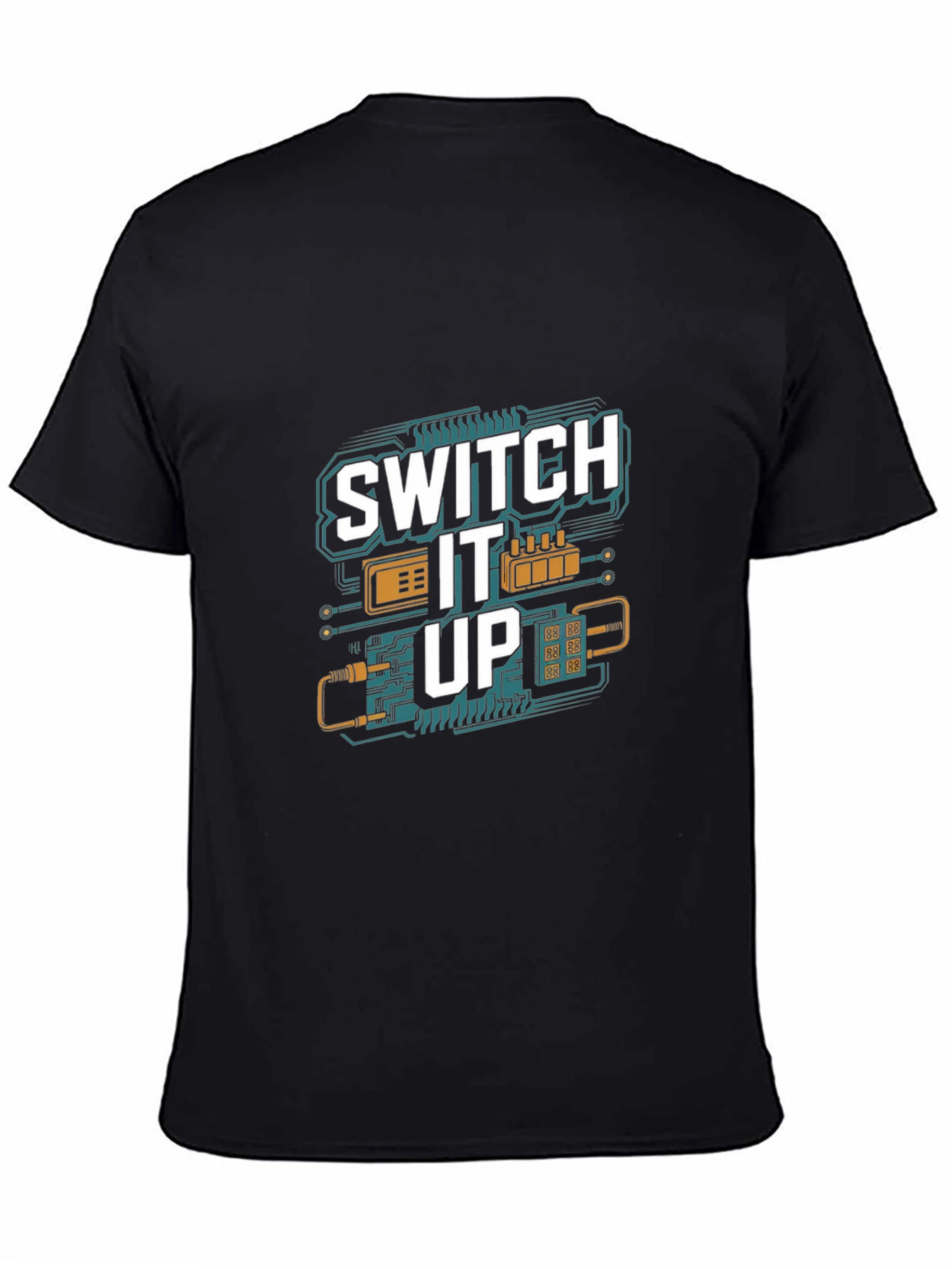 Switch It Up Black T-Shirt - Tech Inspired Design