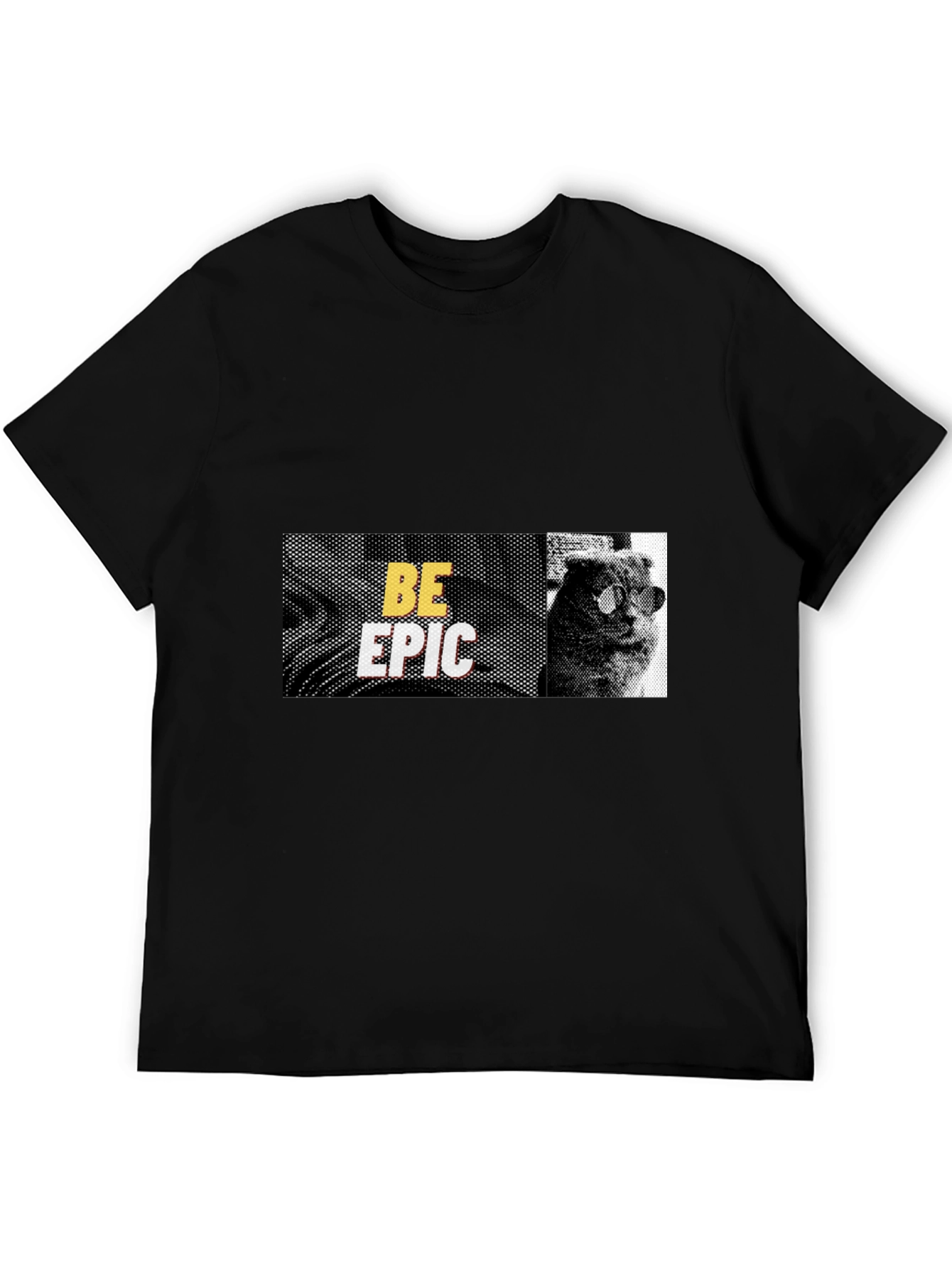 Be Epic Cat Graphic Tee - Cool Black T-Shirt