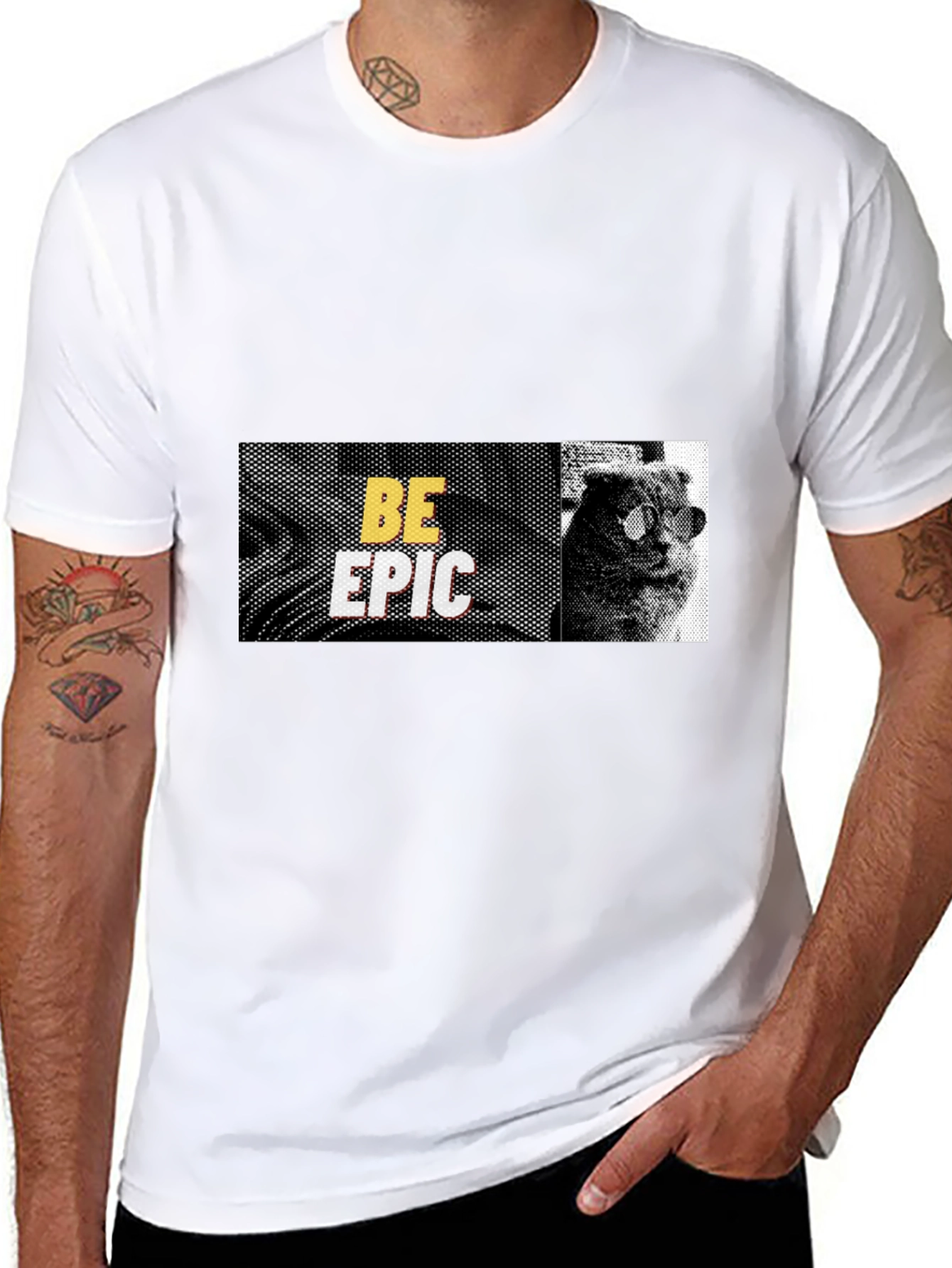 Be Epic Cat Graphic Tee - Cool Black T-Shirt