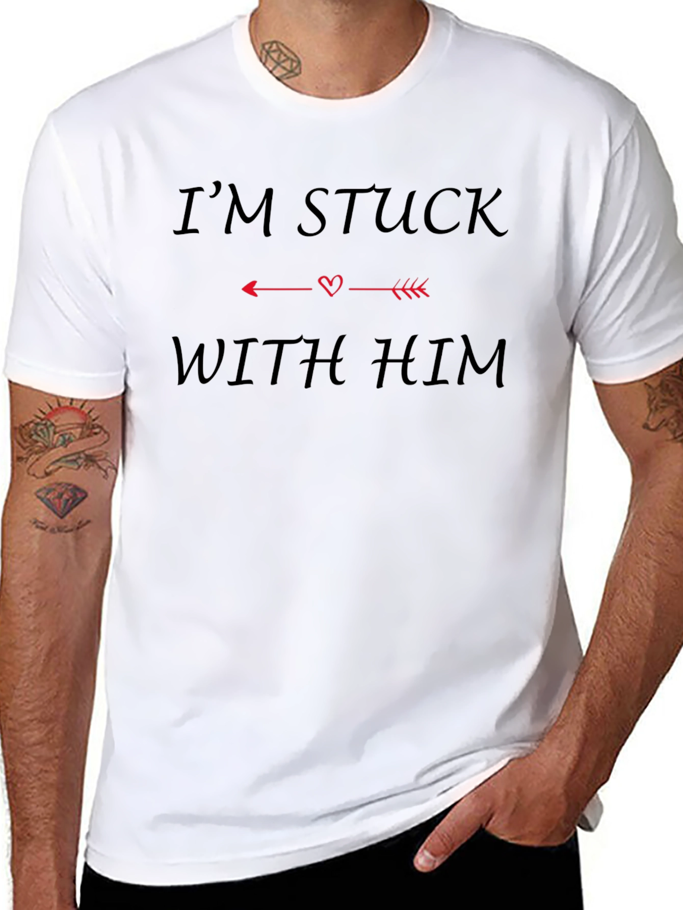 Im Stuck With Him Funny Graphic Tee