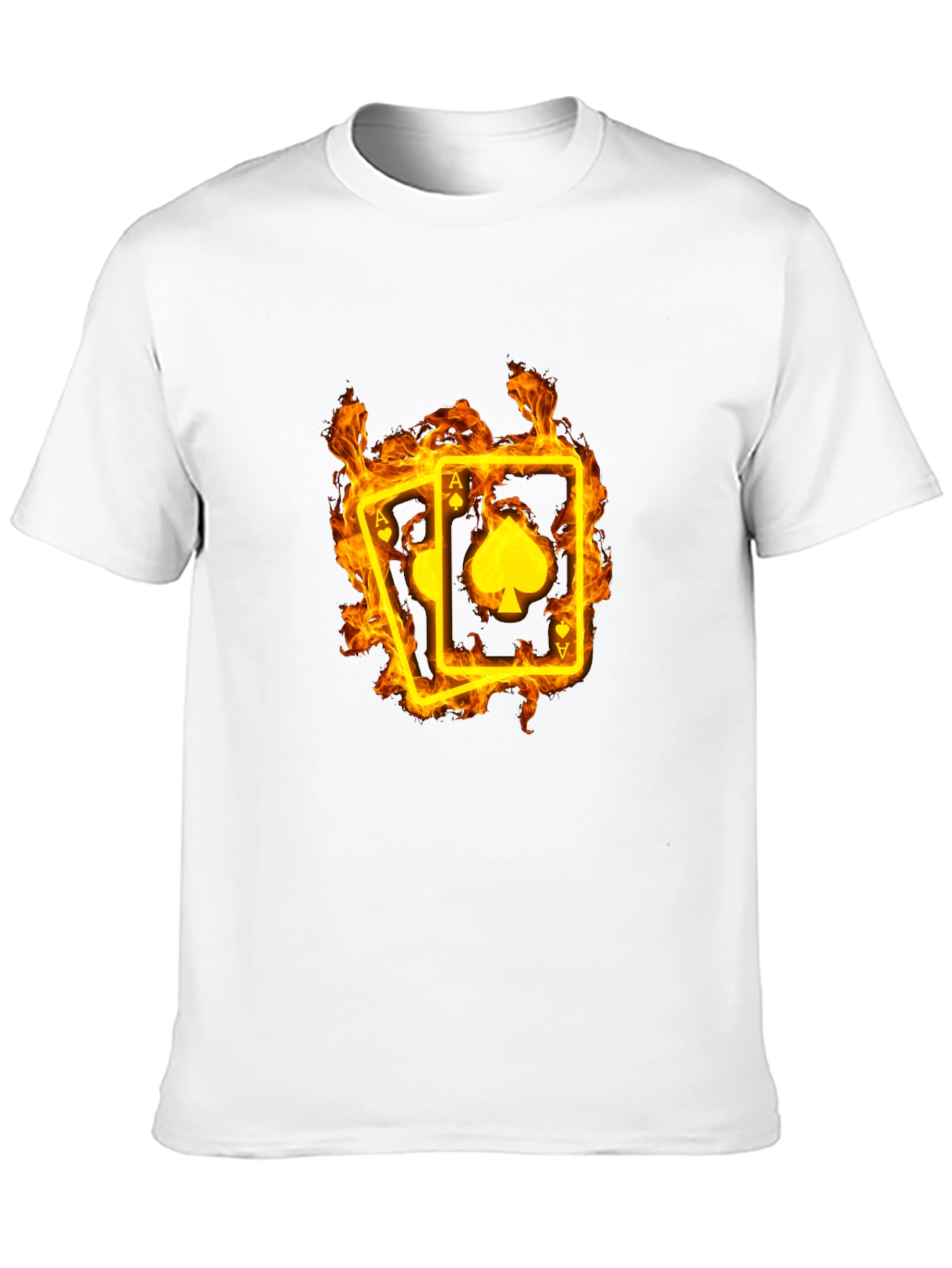 Ace of Spades Flaming Card Black T-Shirt