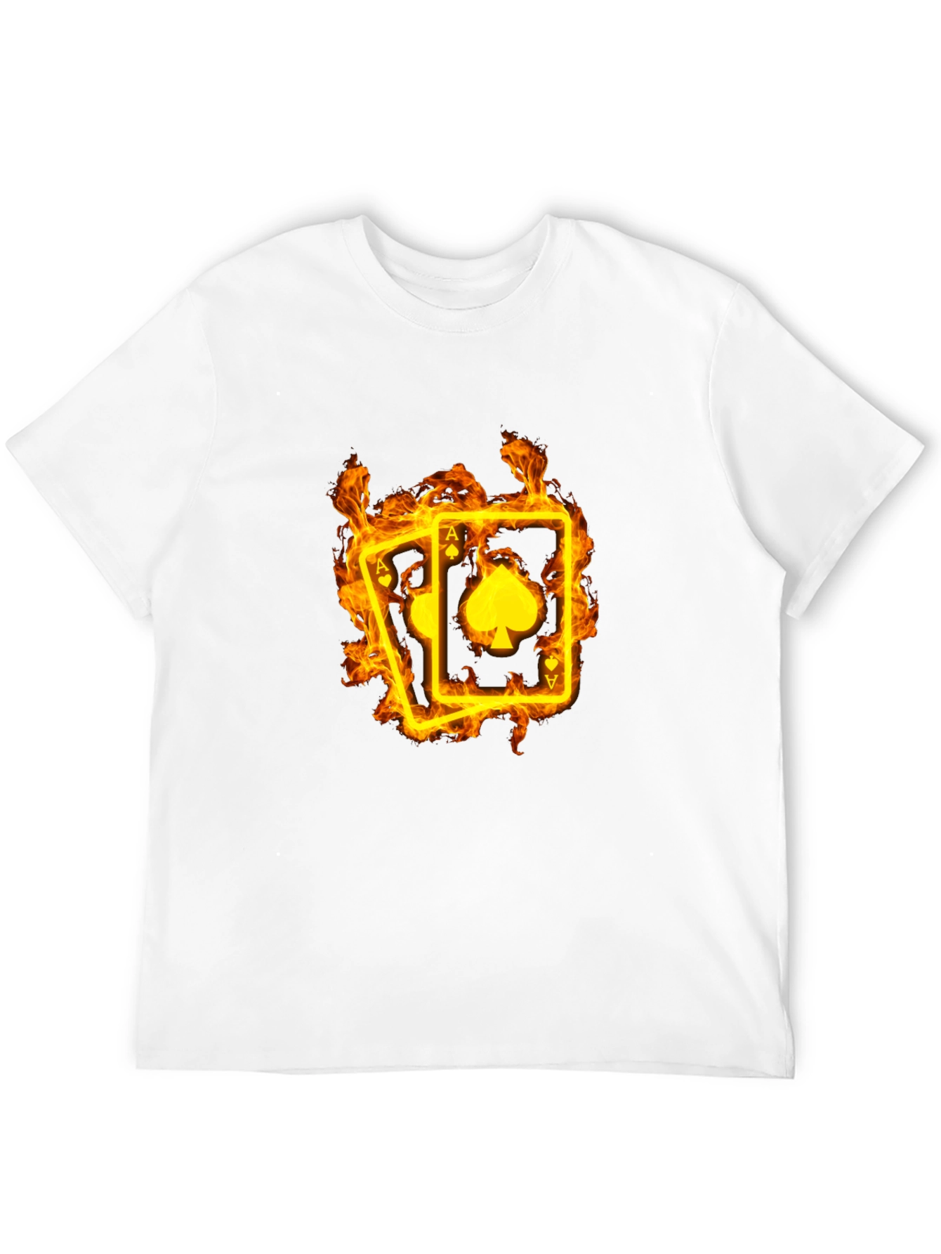 Ace of Spades Flaming Card Black T-Shirt