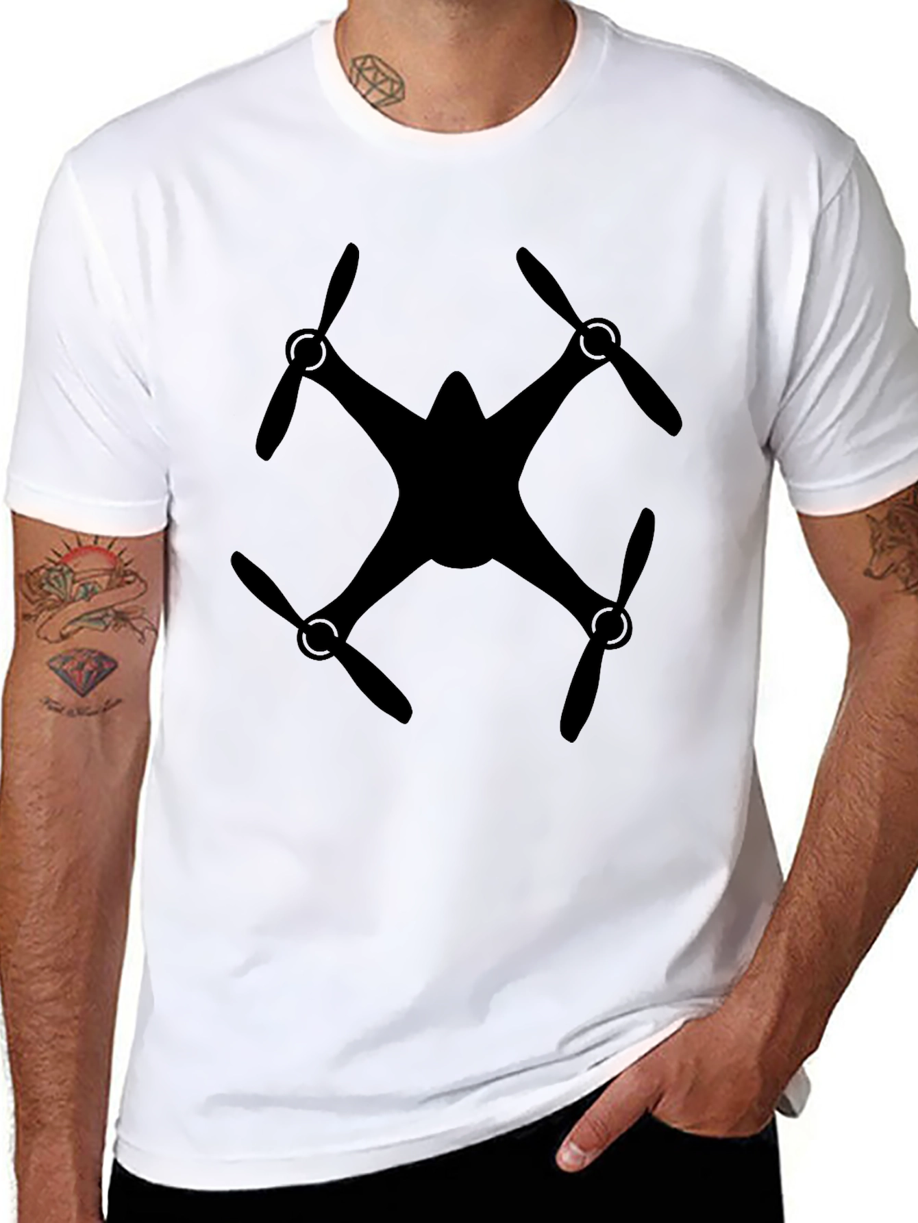 Drone Graphic Tee - Black