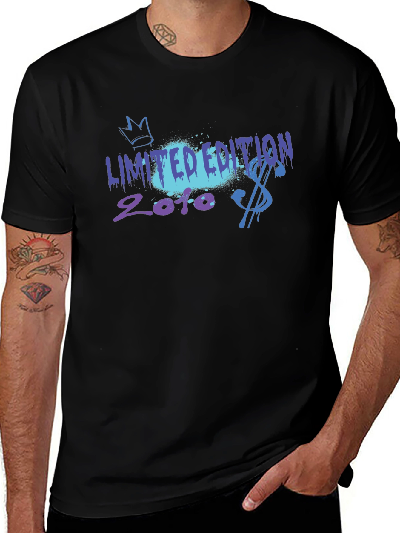 Limited Edition 2010 Graphic Tee - Black Cotton T-Shirt