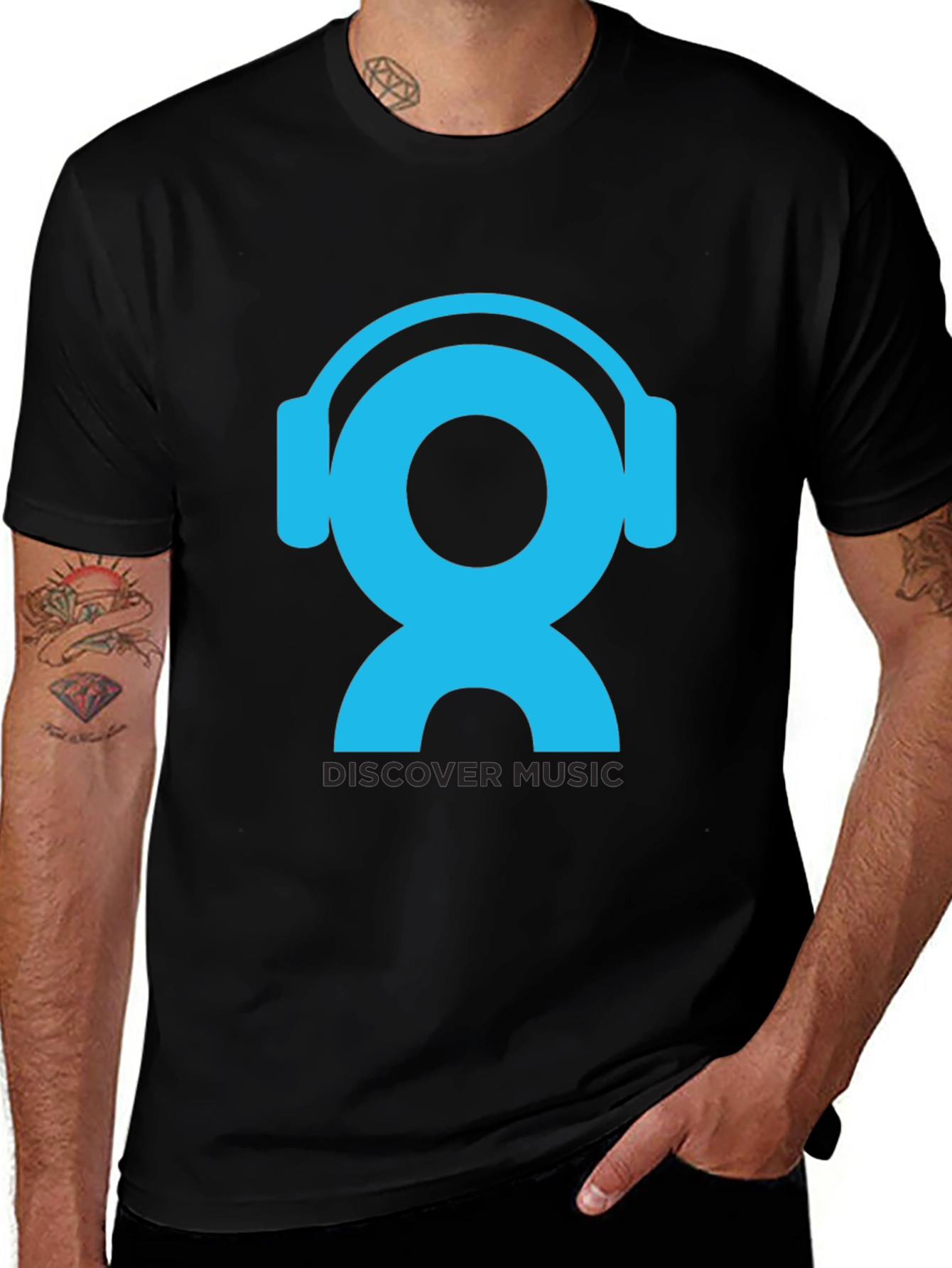 Discover Music Graphic T-Shirt - Black
