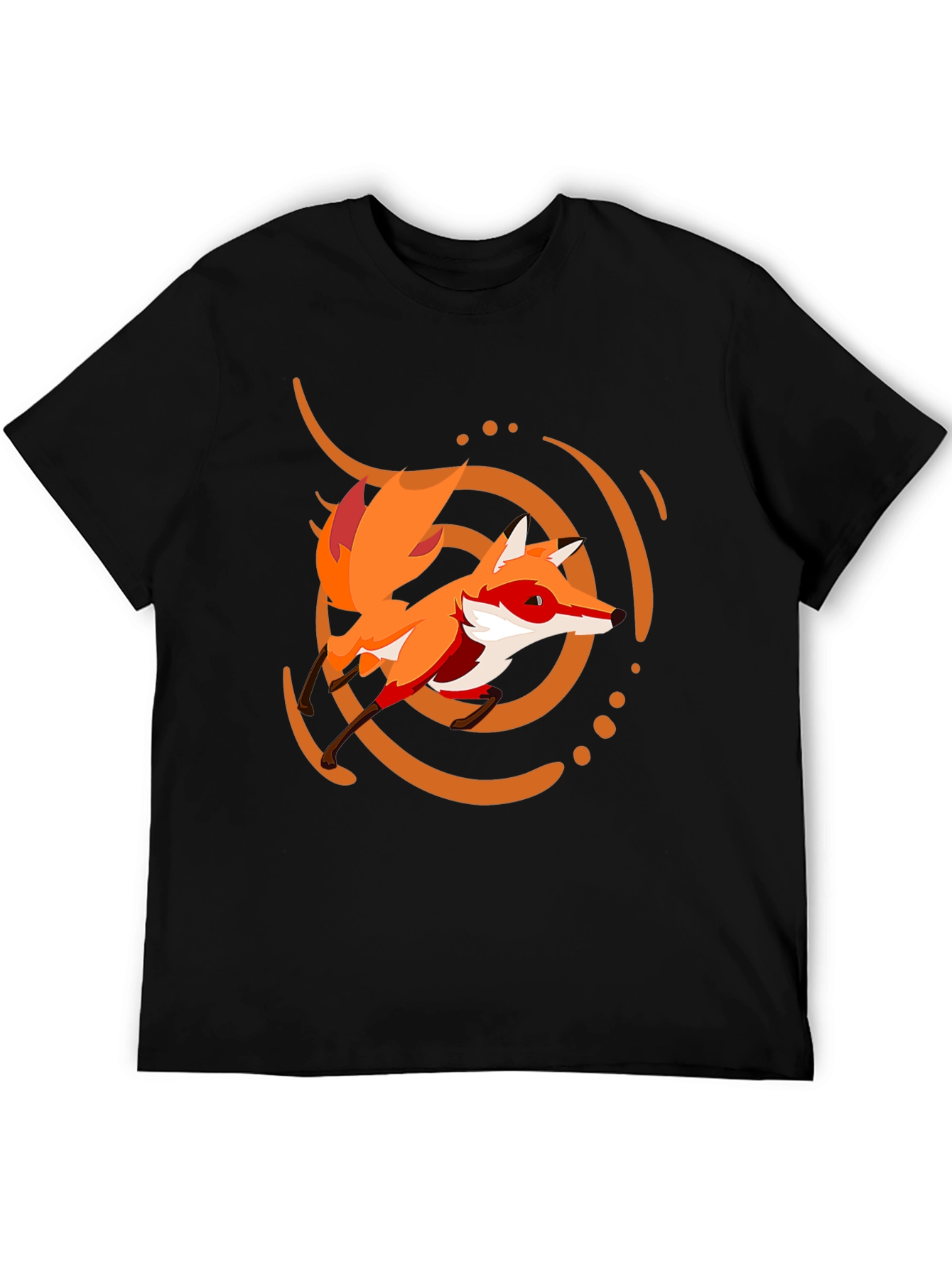 Fox Graphic Print Black Tee