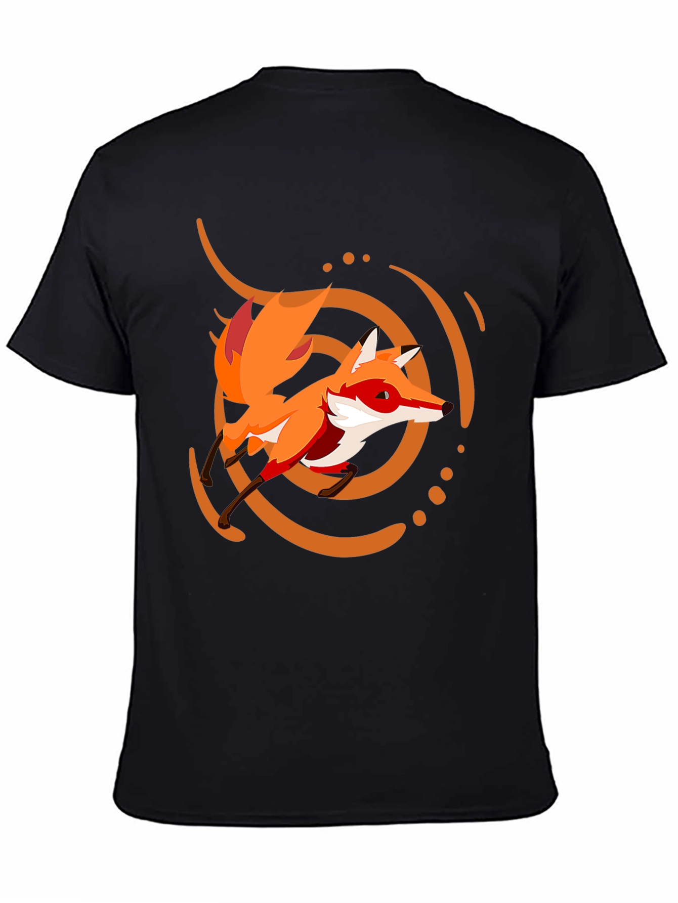 Fox Graphic Print Black Tee