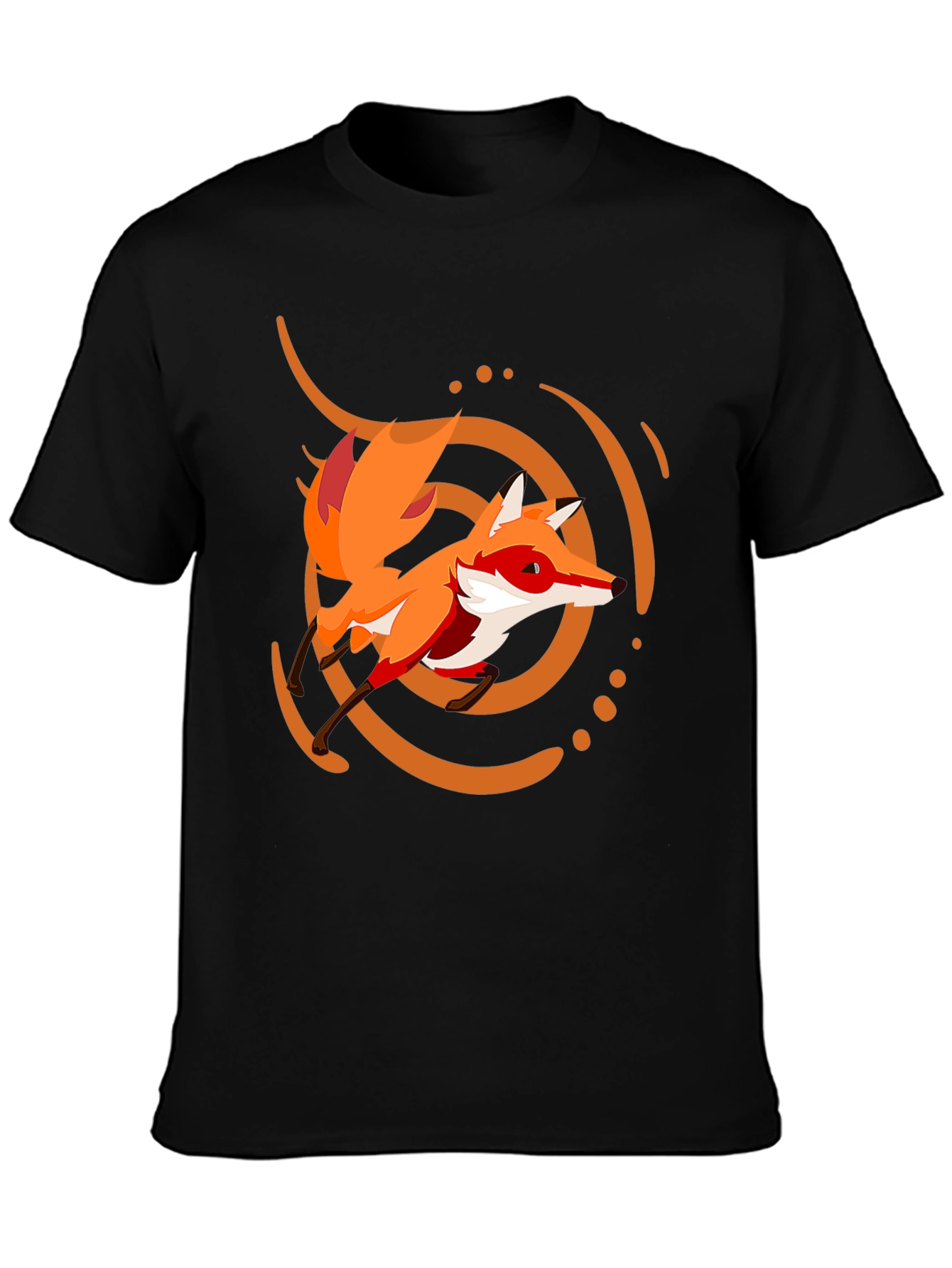 Fox Graphic Print Black Tee