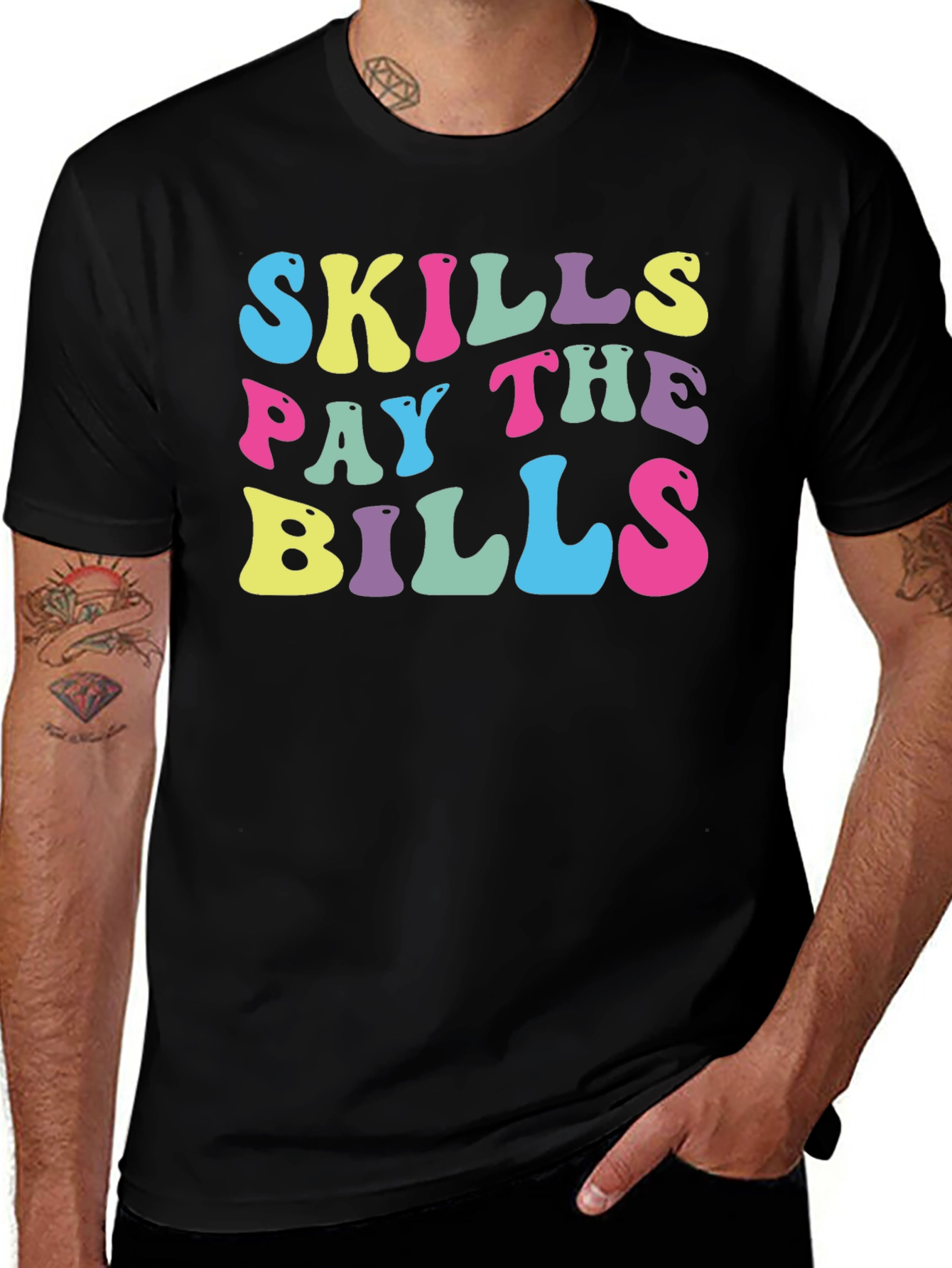 Skills Pay The Bills Retro T-Shirt