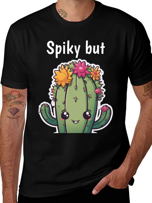 Spiky But Cute Cactus Graphic T-Shirt