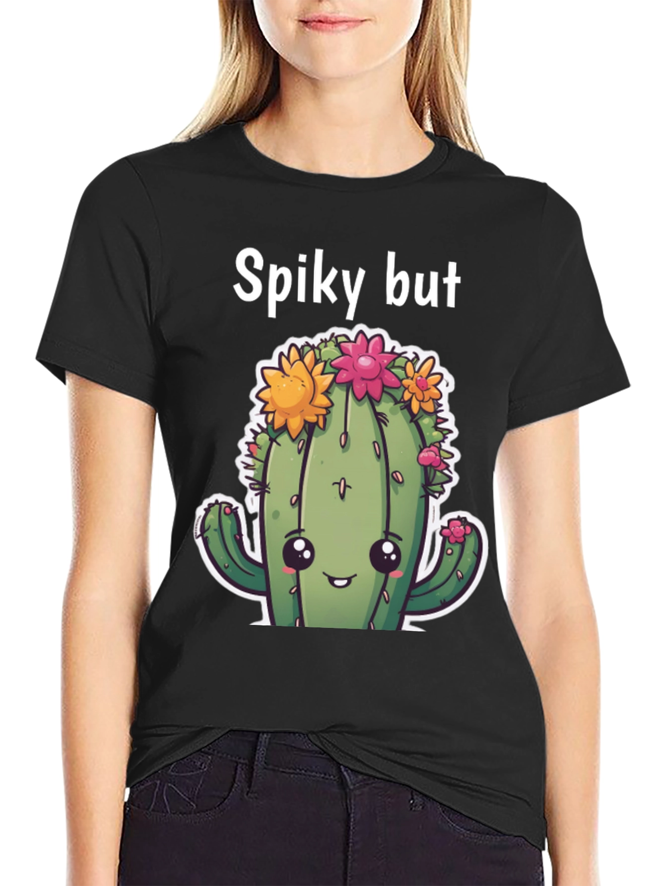 Spiky But Cute Cactus Graphic T-Shirt