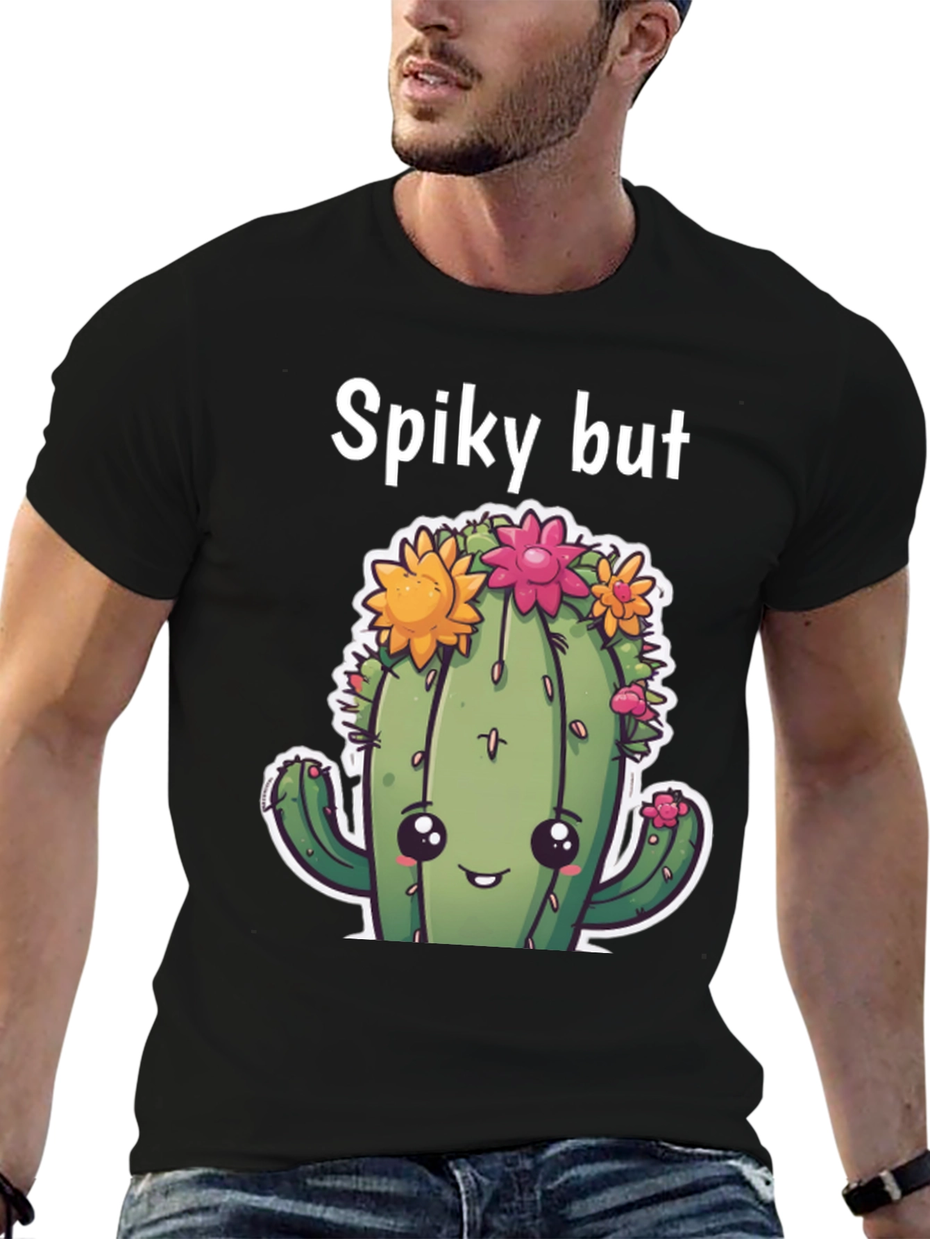 Spiky But Cute Cactus Graphic T-Shirt
