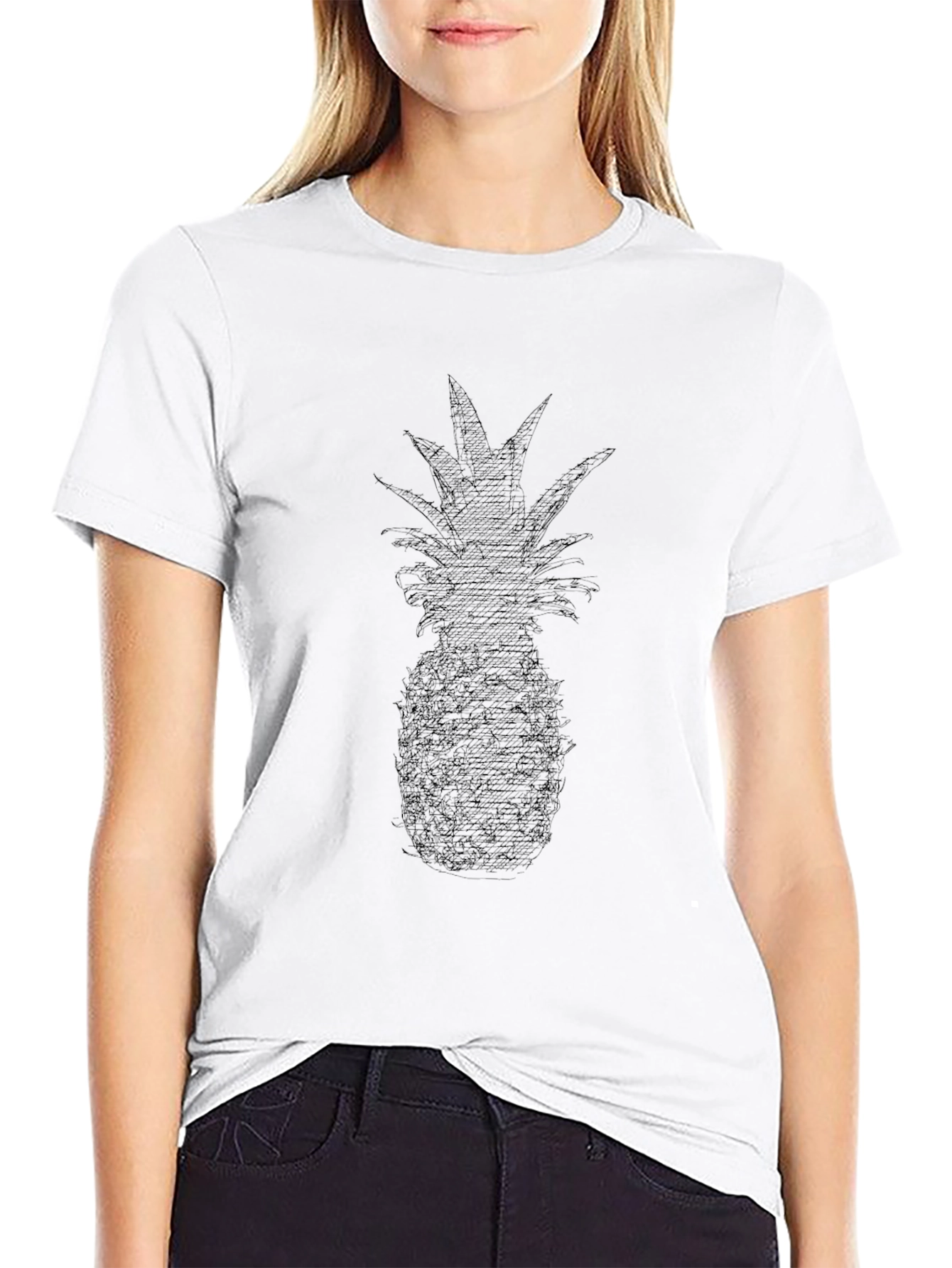 Pineapple Graphic Tee - Stylish Black T-Shirt
