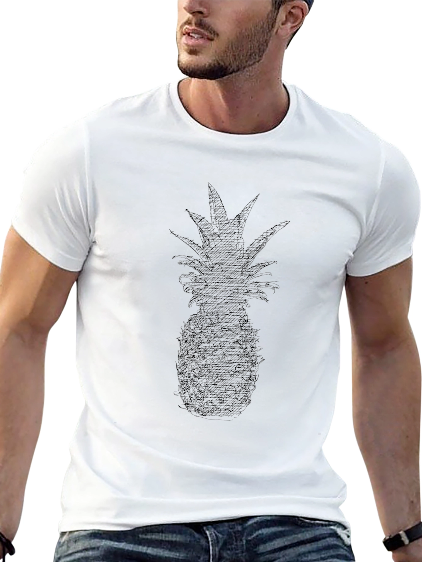 Pineapple Graphic Tee - Stylish Black T-Shirt