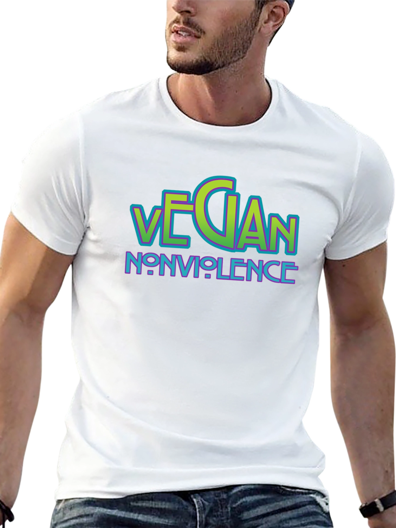 Vegan Nonviolence Graphic T-Shirt - Black