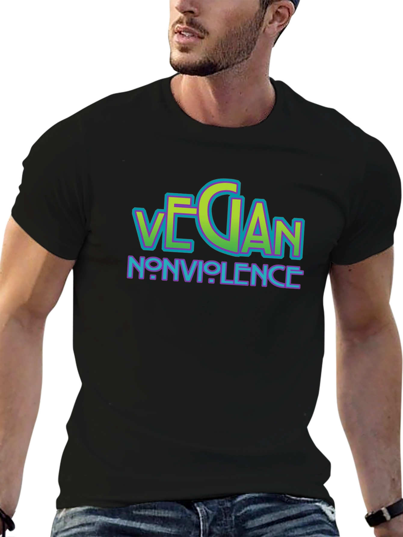 Vegan Nonviolence Graphic T-Shirt - Black