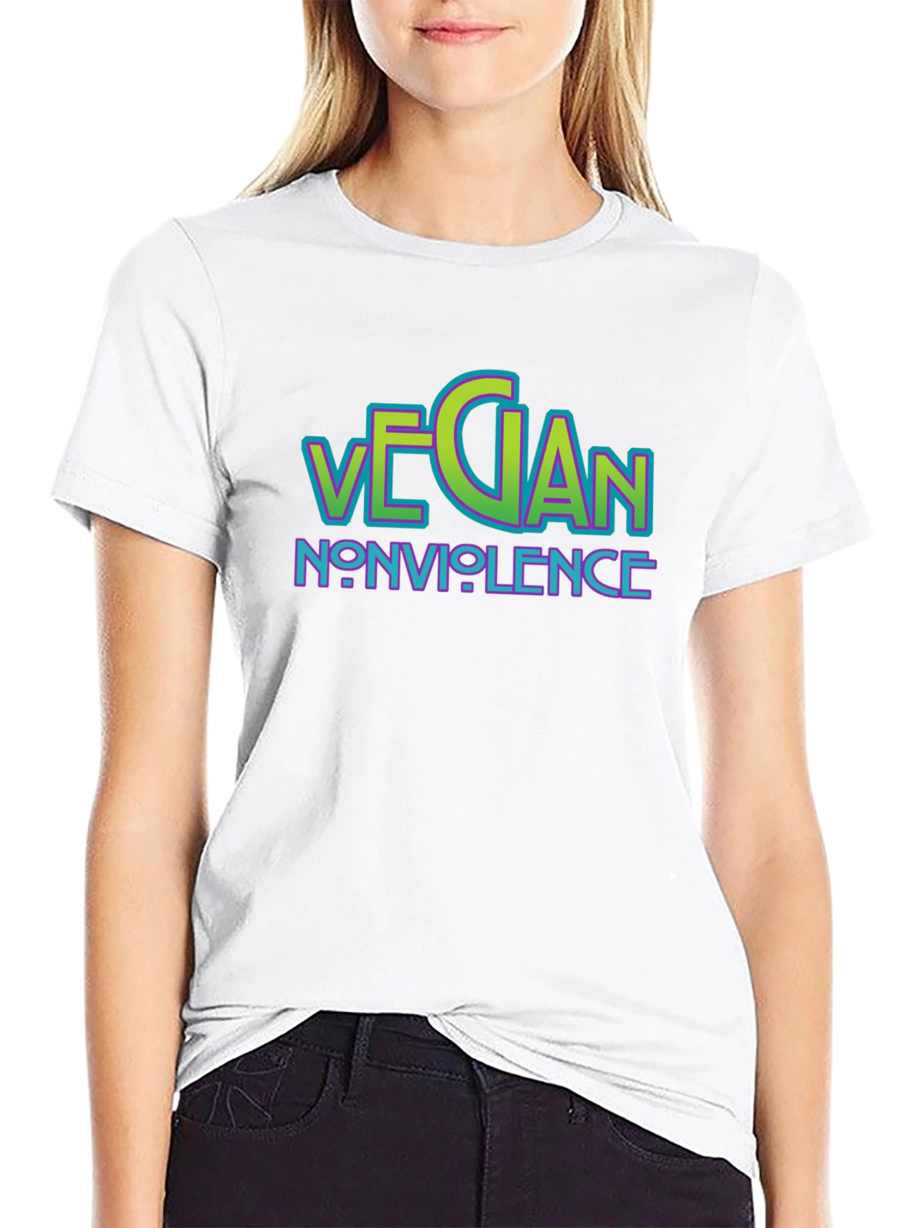 Vegan Nonviolence Graphic T-Shirt - Black