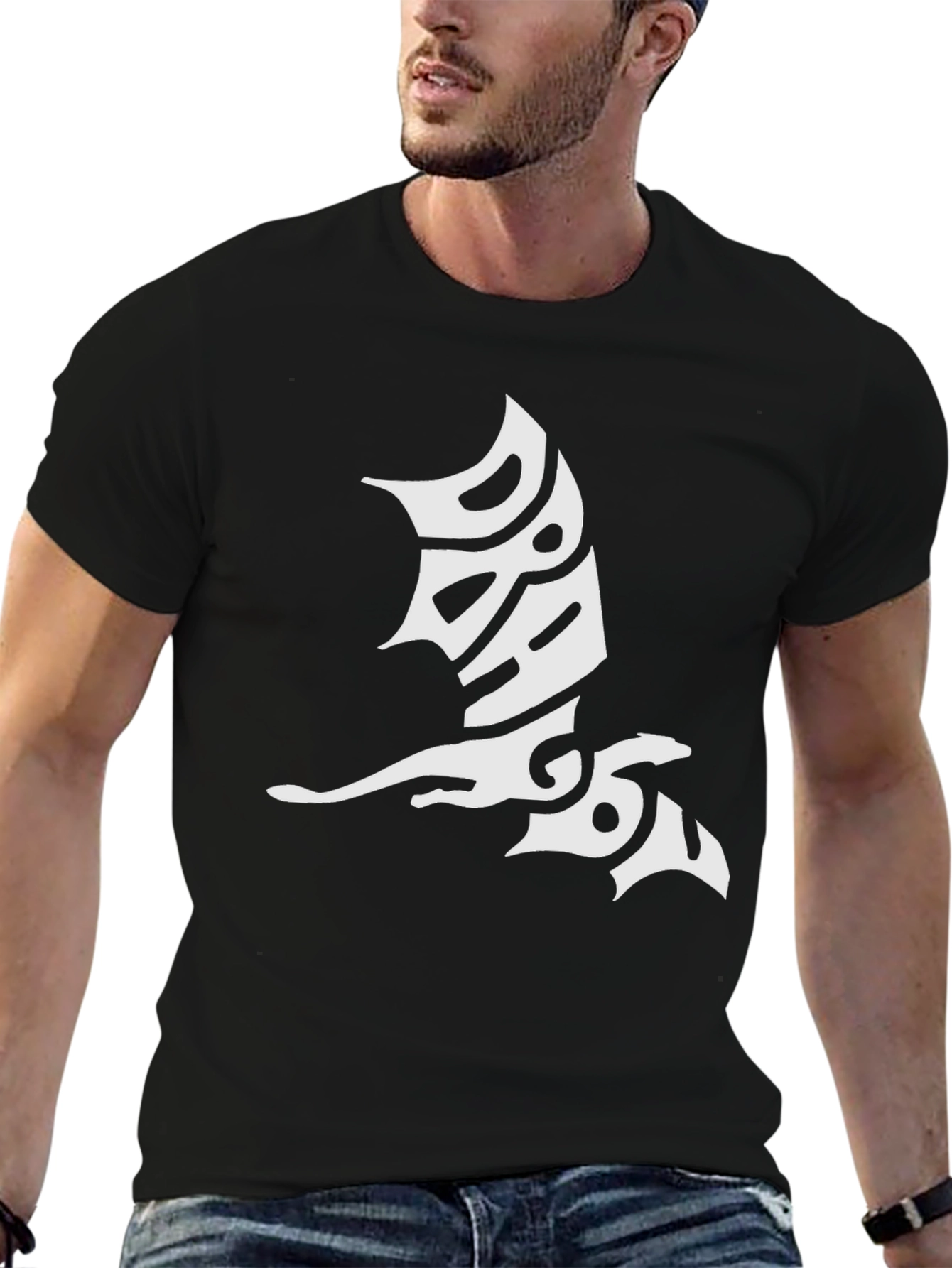Tribal Dragon Black T-Shirt - Unique Graphic Tee