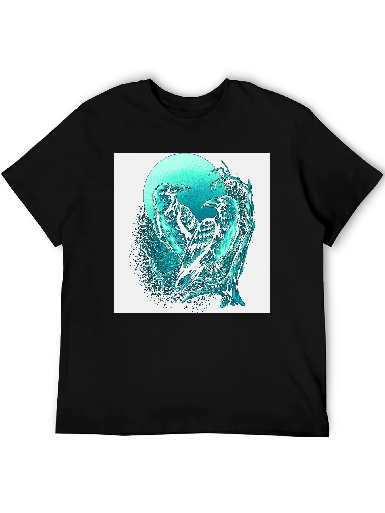Raven Graphic Tee - Stylish Bird Art T-Shirt